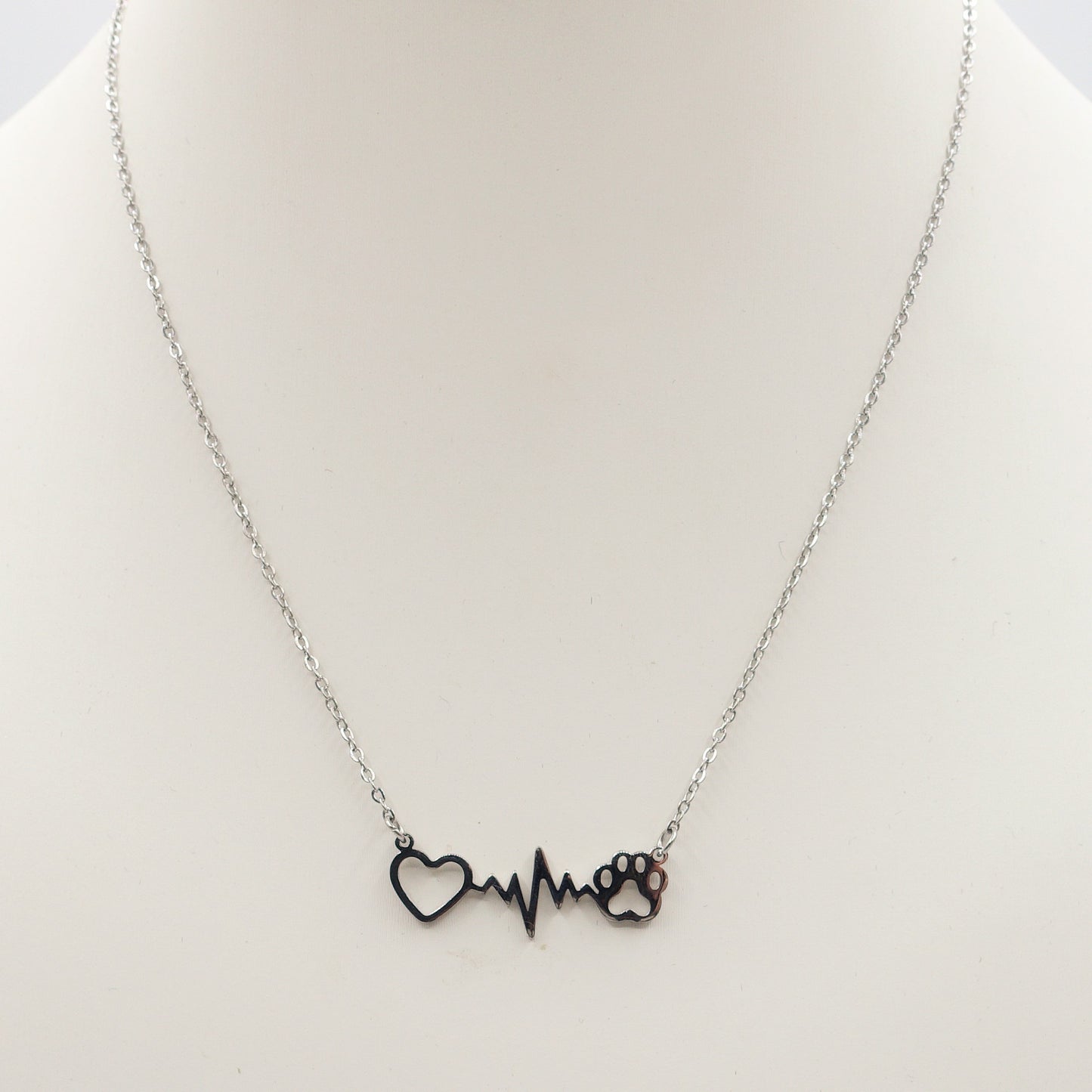 PAW's HEARTBEAT ~ Collana battito zampa ACCIAIO inossidabile