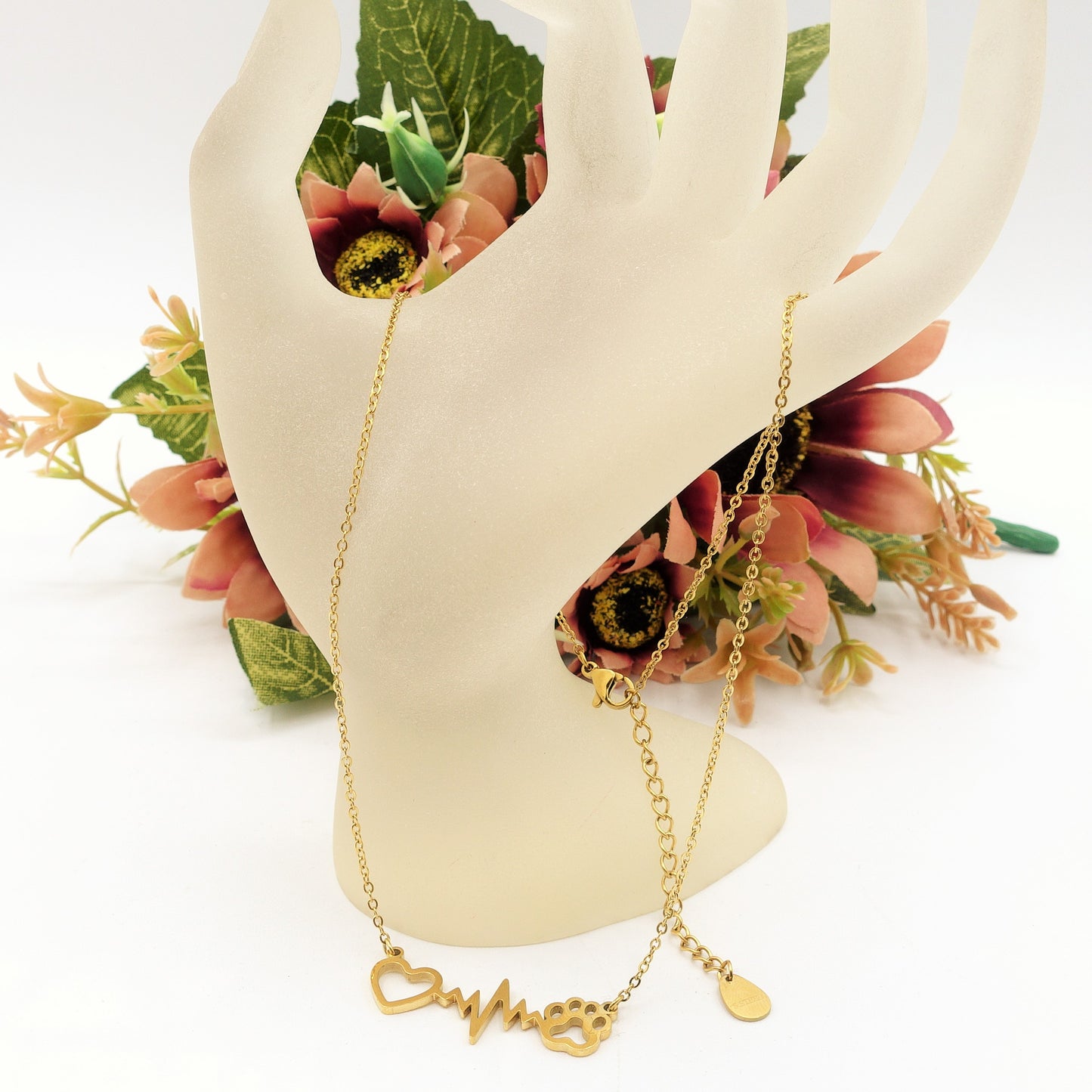PAW's HEARTBEAT ~ Collana battito zampa ACCIAIO inossidabile