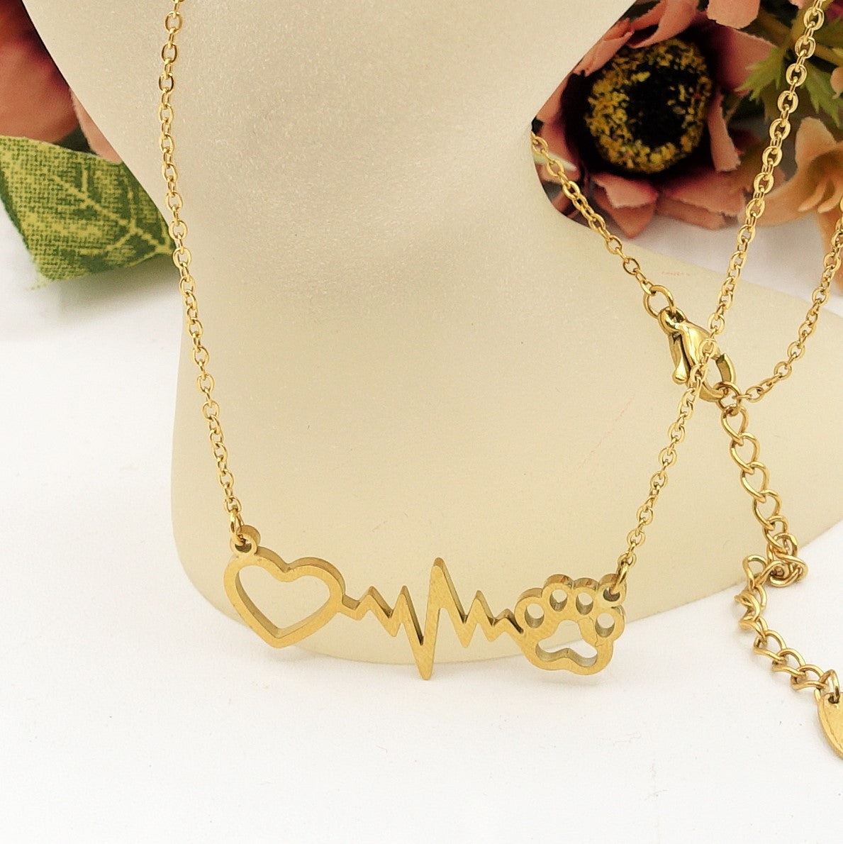 PAW's HEARTBEAT ~ Collana battito zampa ACCIAIO inossidabile