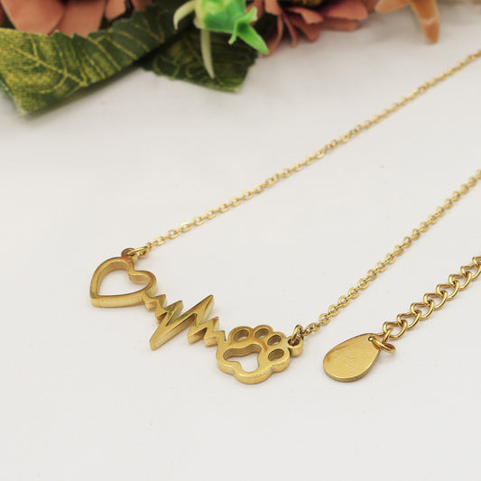 PAW's HEARTBEAT ~ Collana battito zampa ACCIAIO inossidabile