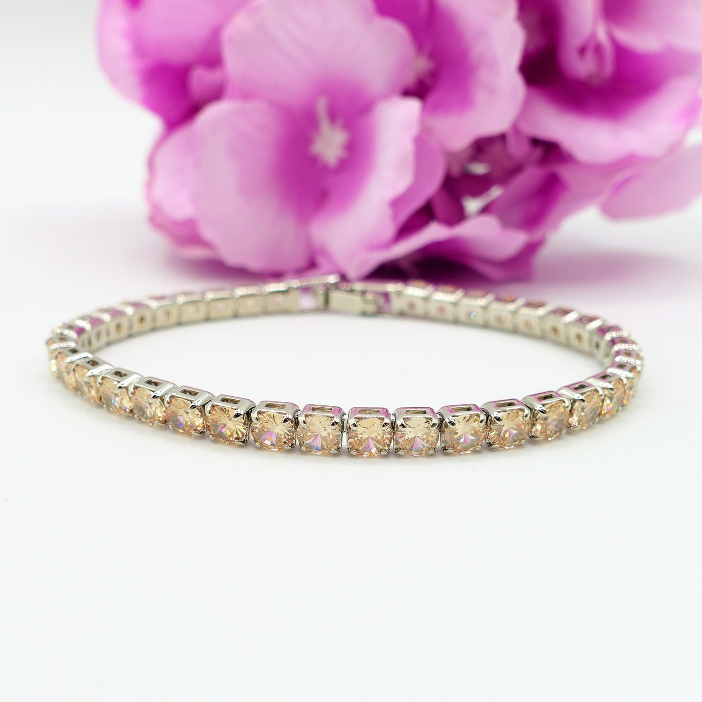 MAYA ~Rainbow-Bracciale tennis in Cubic Zirconia