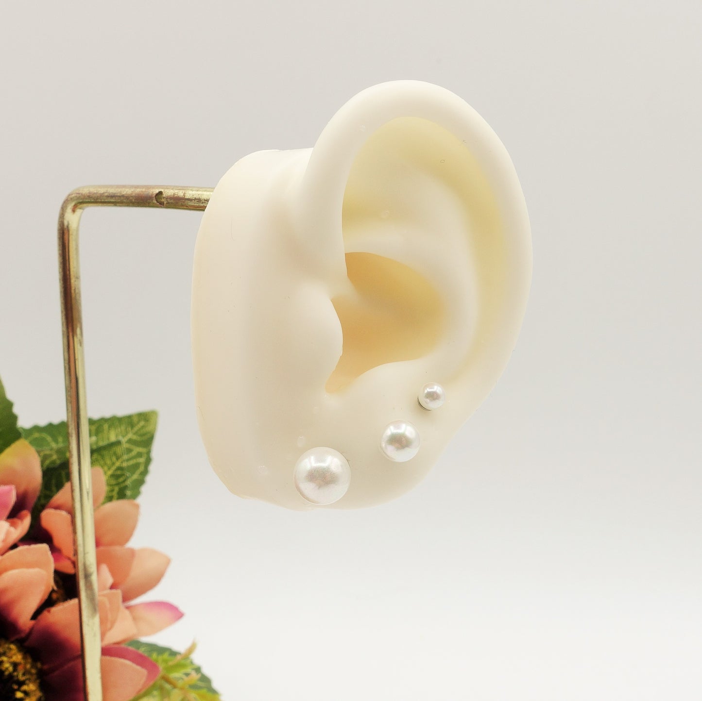 PEARLS DEGRADE' Set 3 Paia - Orecchini in perla 3 misura ACCIAIO inossidabile