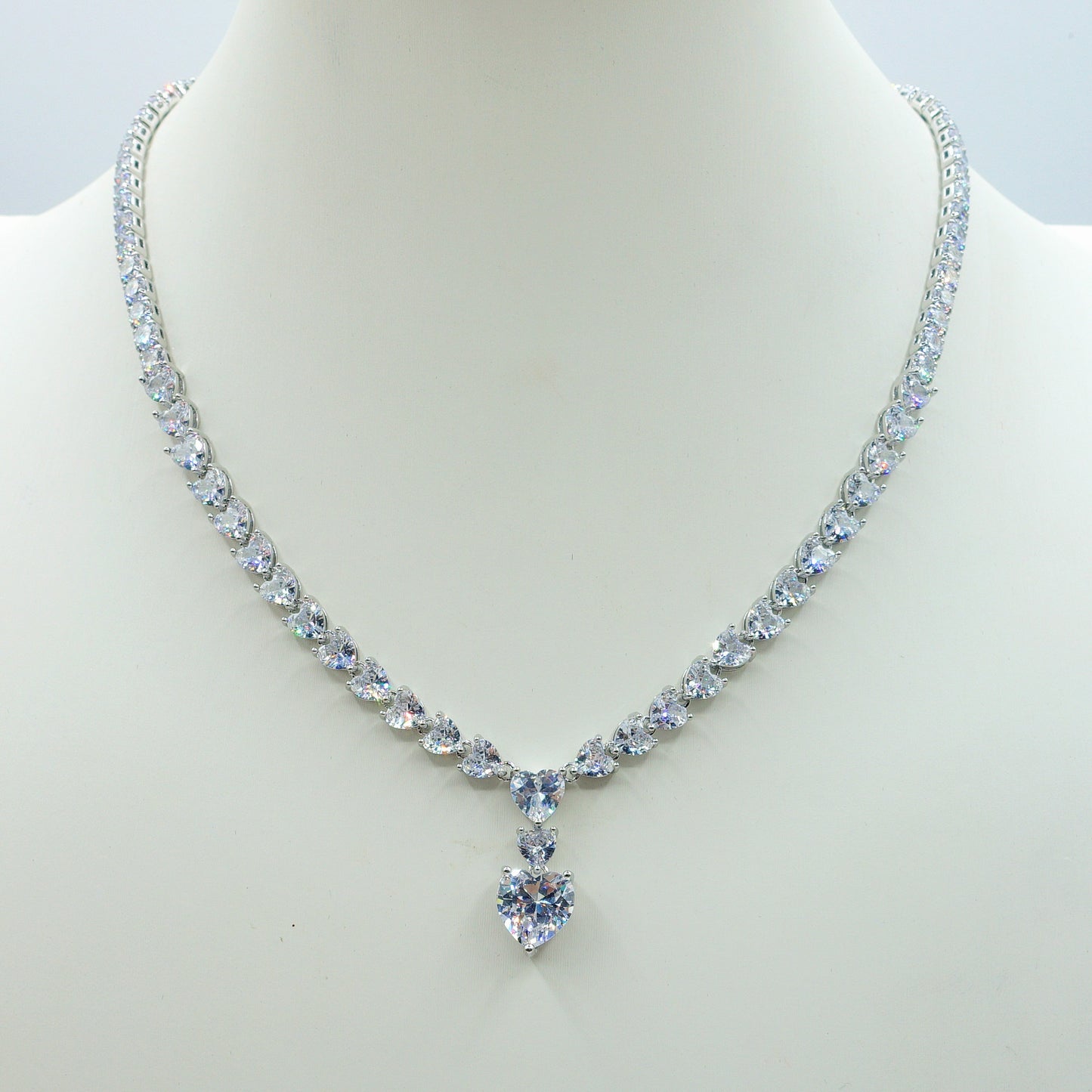 CHANTELLE HEART - col.crystal - Collier Tennis - Collana con Cubic Zirconia a forma di cuore e pendente