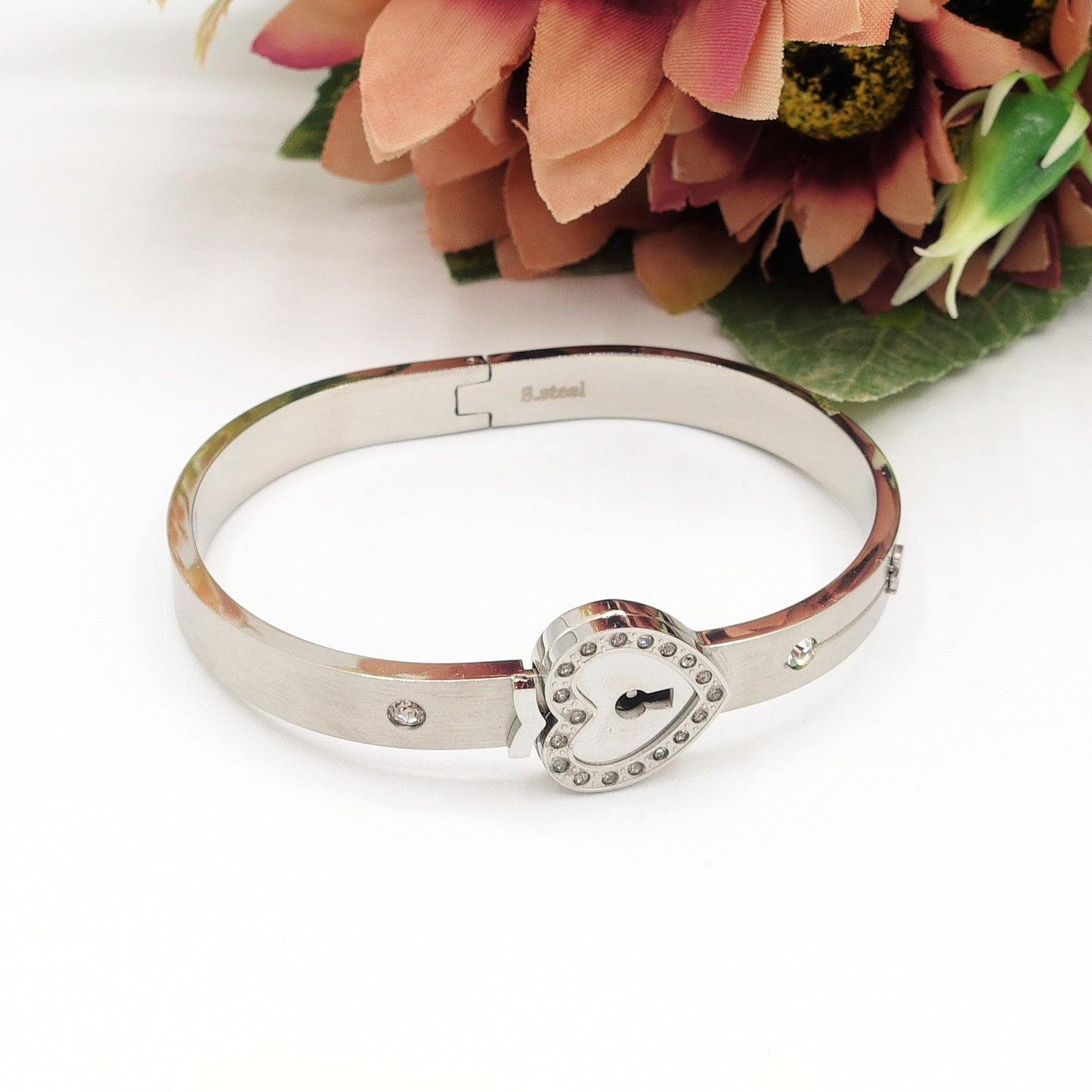 LOCKED LOVE ~ Acciaio Inossidabile - SET Bracciale lucchetto e collana