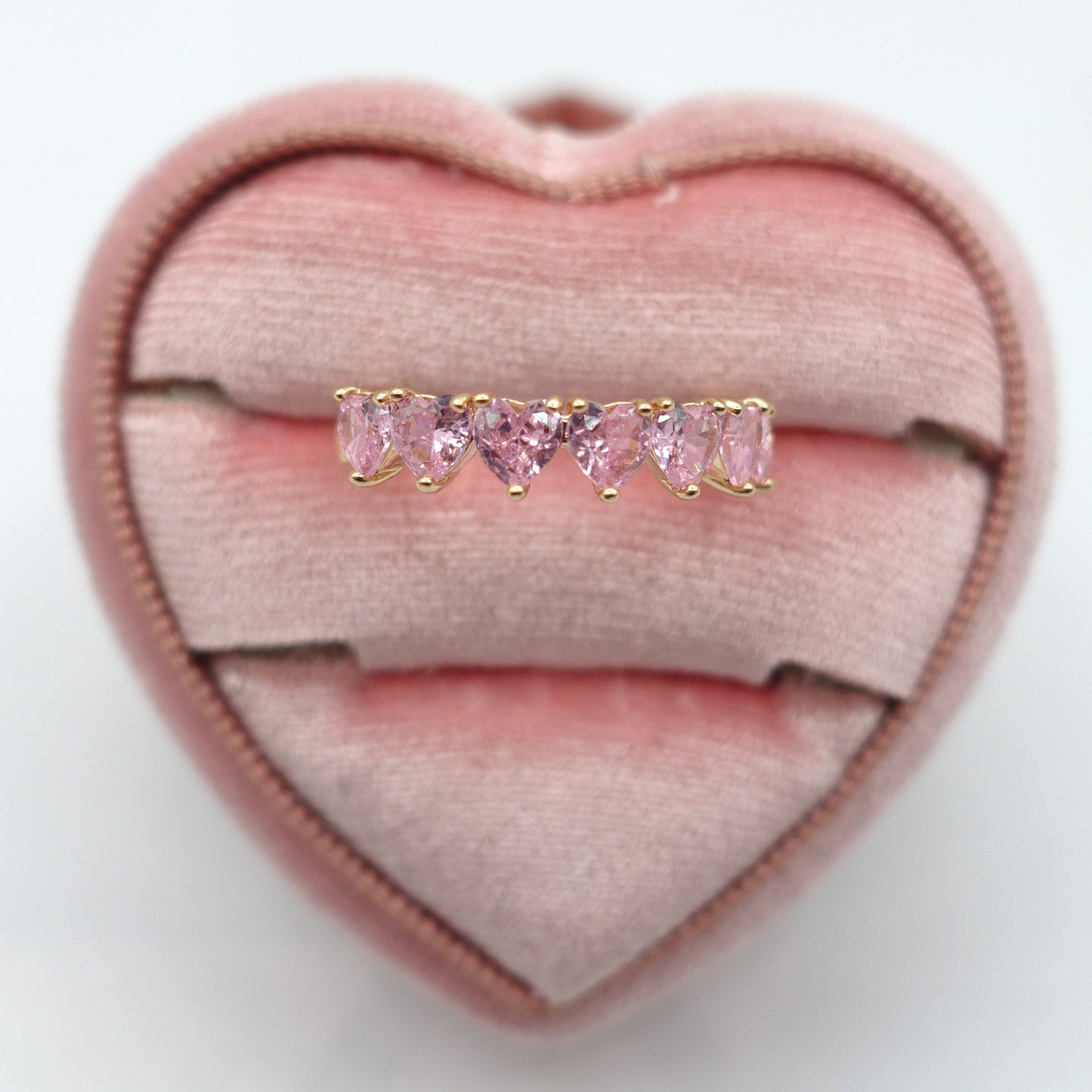 JENNY- cuori orizzontali ~ ANELLO REGOLABILE con cubic zirconia a forma di cuore