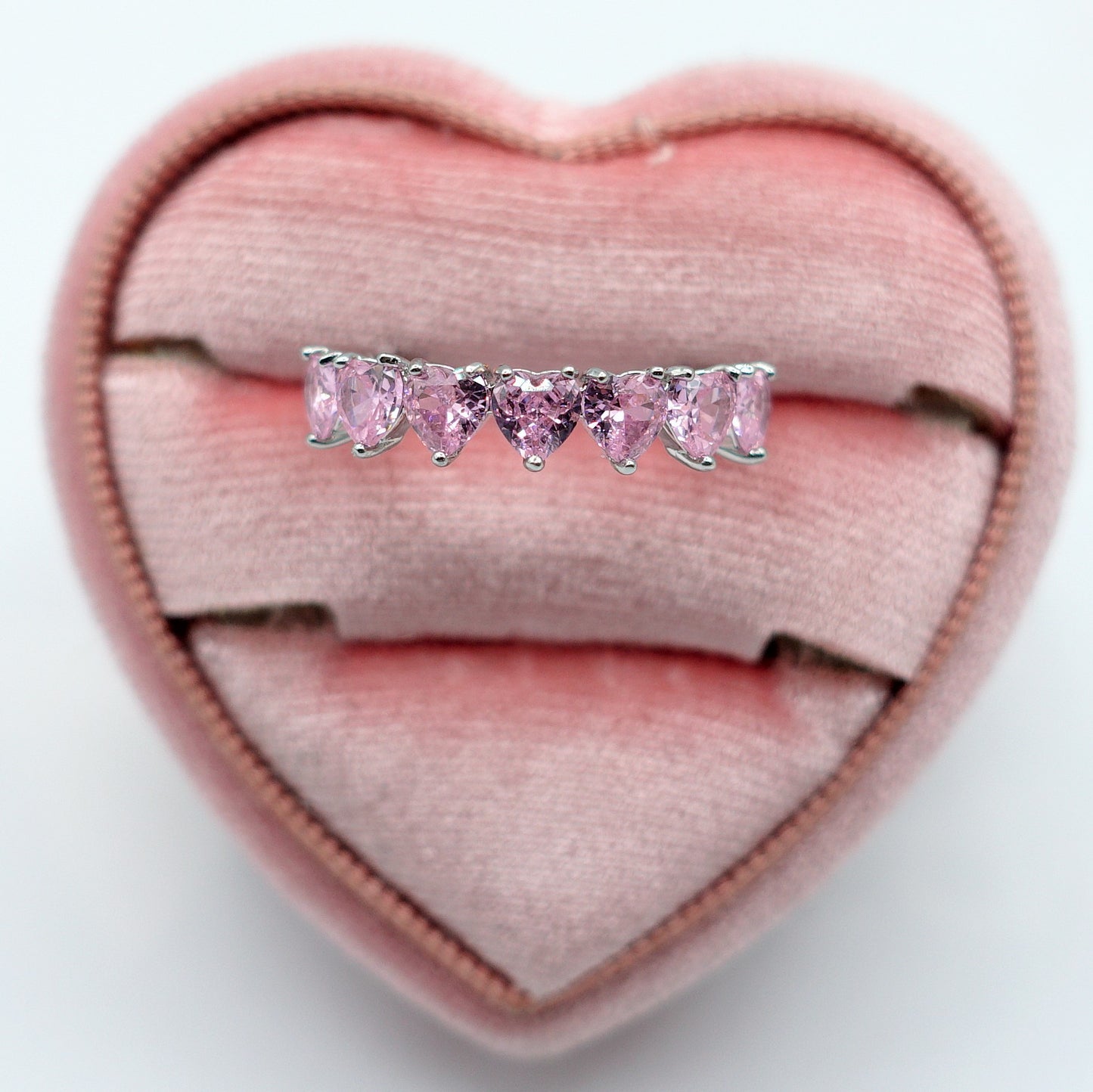 JENNY- cuori orizzontali ~ ANELLO REGOLABILE con cubic zirconia a forma di cuore