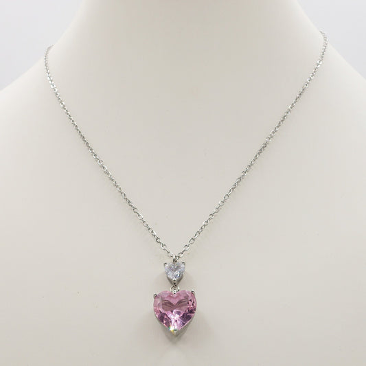 CHANTELLE PENDANT - ACCIAIO INOSSIDABILE - Collana con cuori in cubic zirconia
