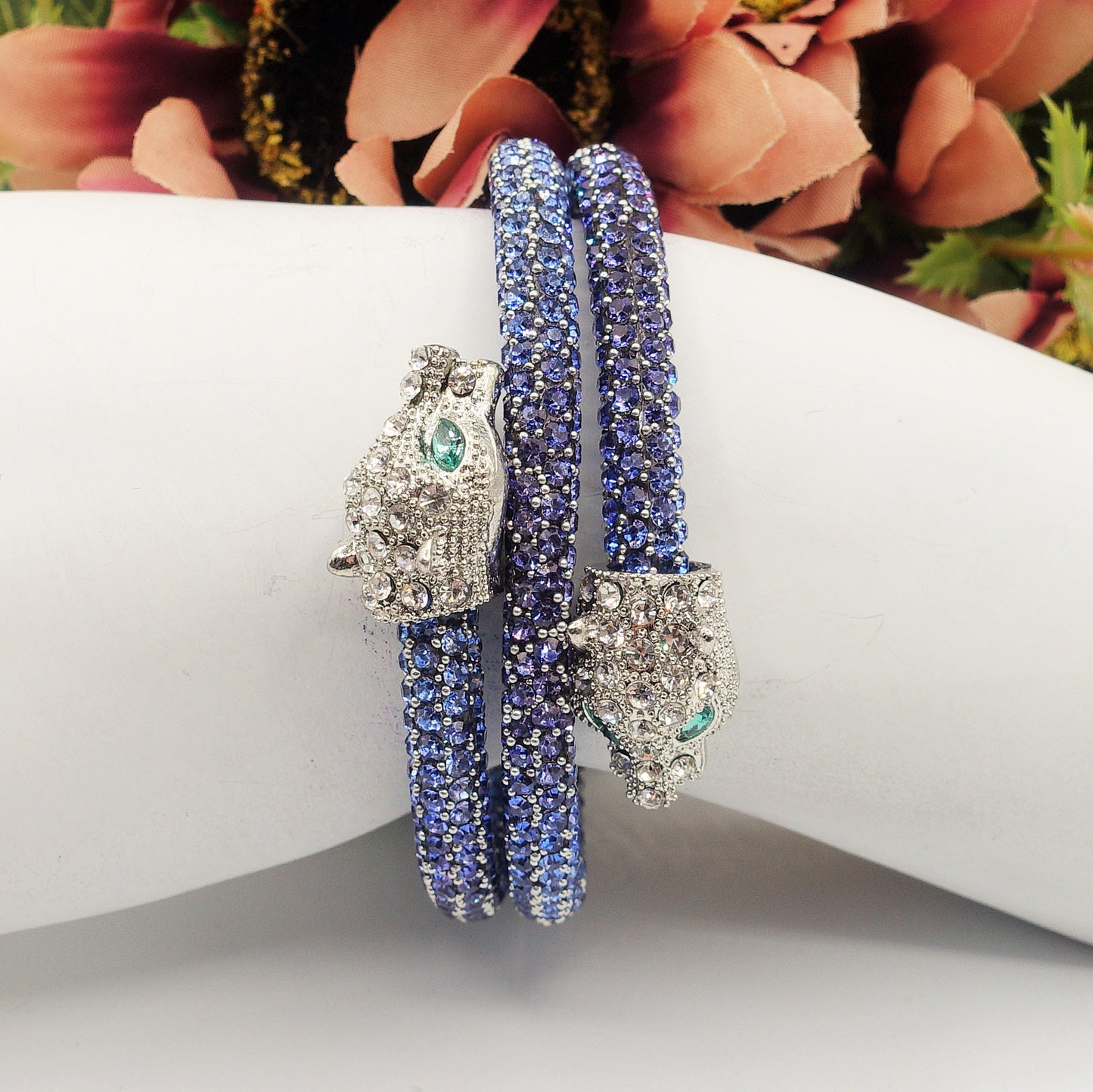 KALI ~ Bracciale snodato a pantera con cubic zirconia