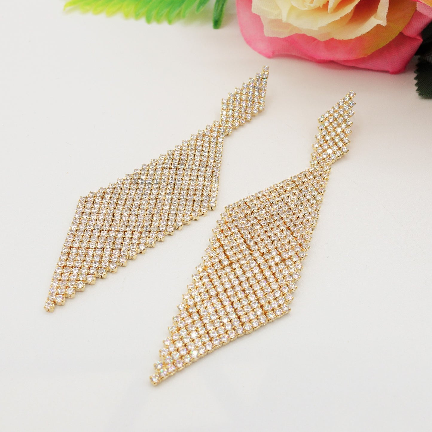 DIVINA ~ Orecchini a cascata in Cubic Zirconia