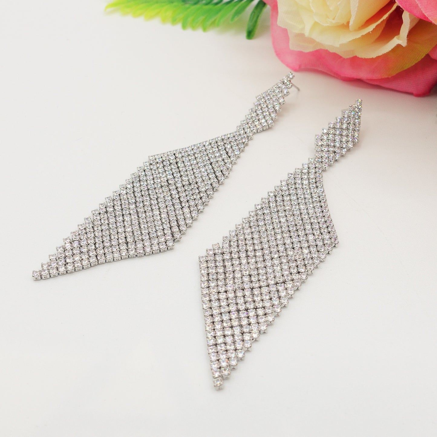 DIVINA ~ Orecchini a cascata in Cubic Zirconia