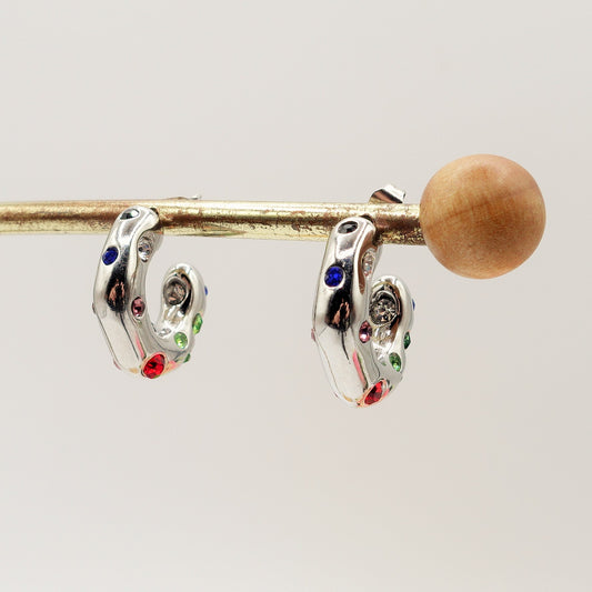 PHOENIX - ACCIAIO INOSSIDABILE ~ Orecchini cerchi chunky rainbow