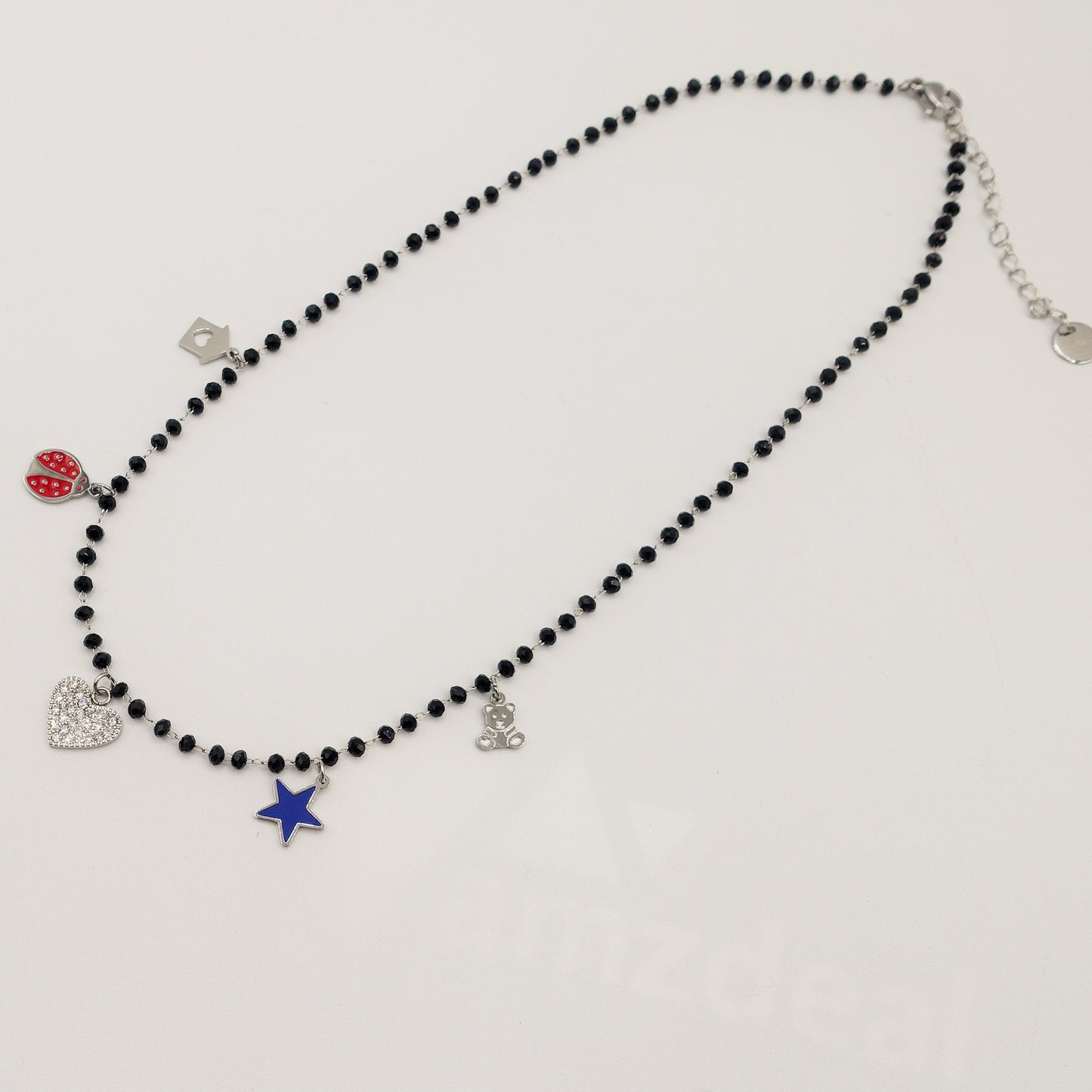 ADORABLE ~ Collana ACCIAIO INOSSIDABILE con perline ciondoli