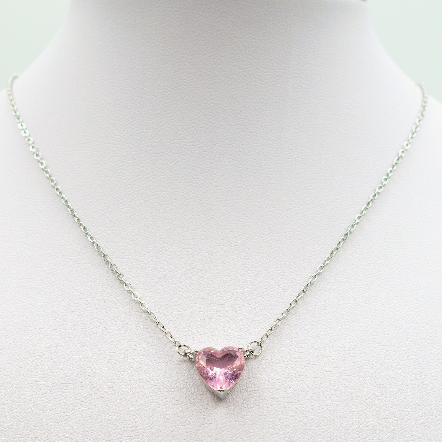 VICTORIA~ ACCIAIO INOSSIDABILE -Collana Cuore Solitario in cubic zirconia