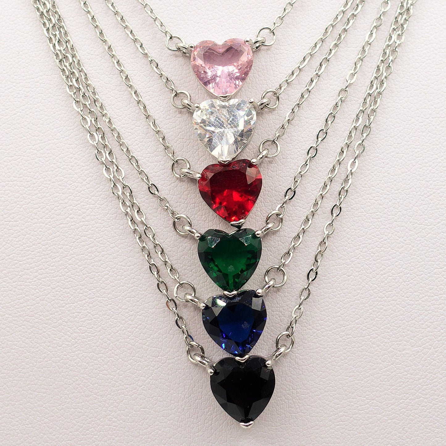 VICTORIA~ ACCIAIO INOSSIDABILE -Collana Cuore Solitario in cubic zirconia