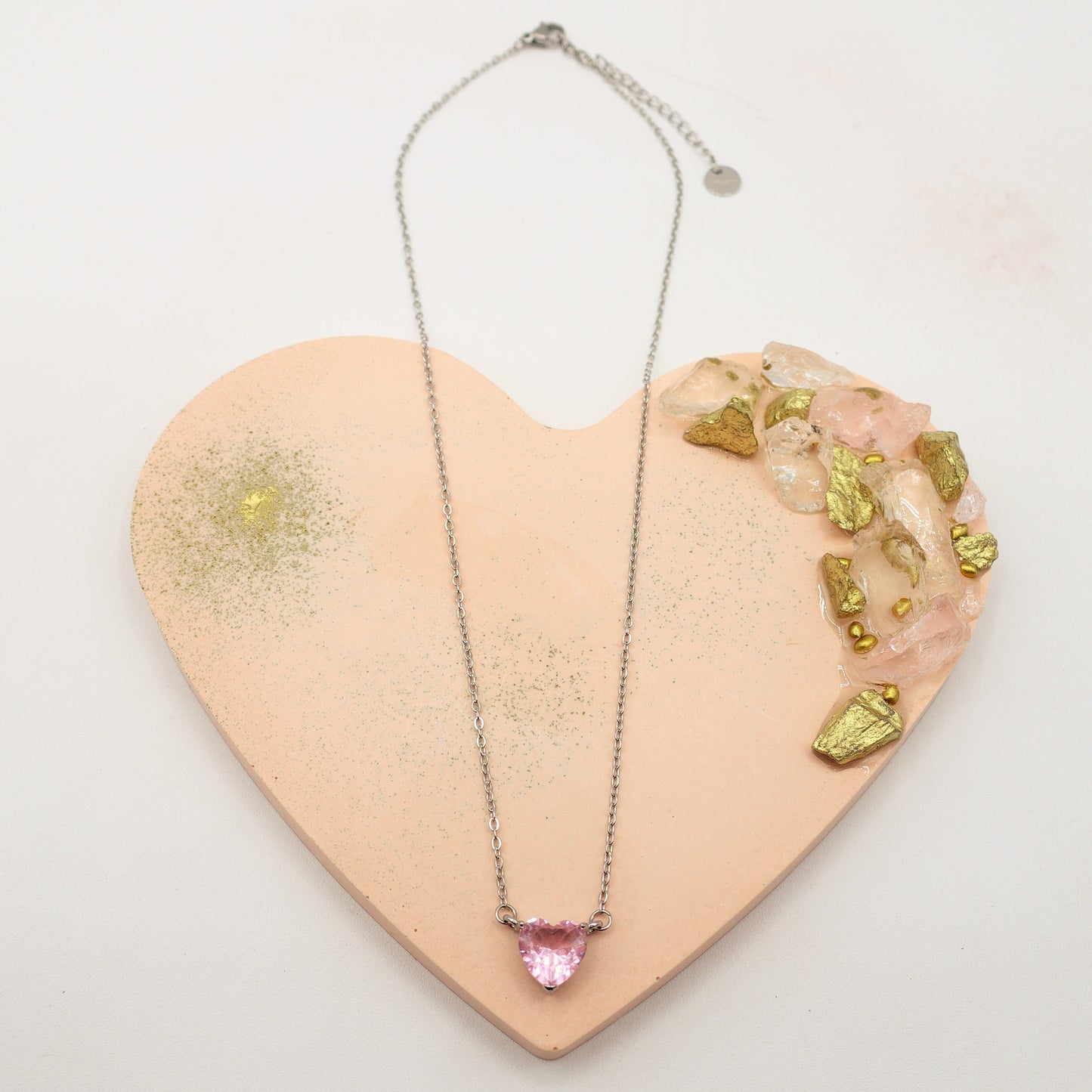 VICTORIA~ ACCIAIO INOSSIDABILE -Collana Cuore Solitario in cubic zirconia