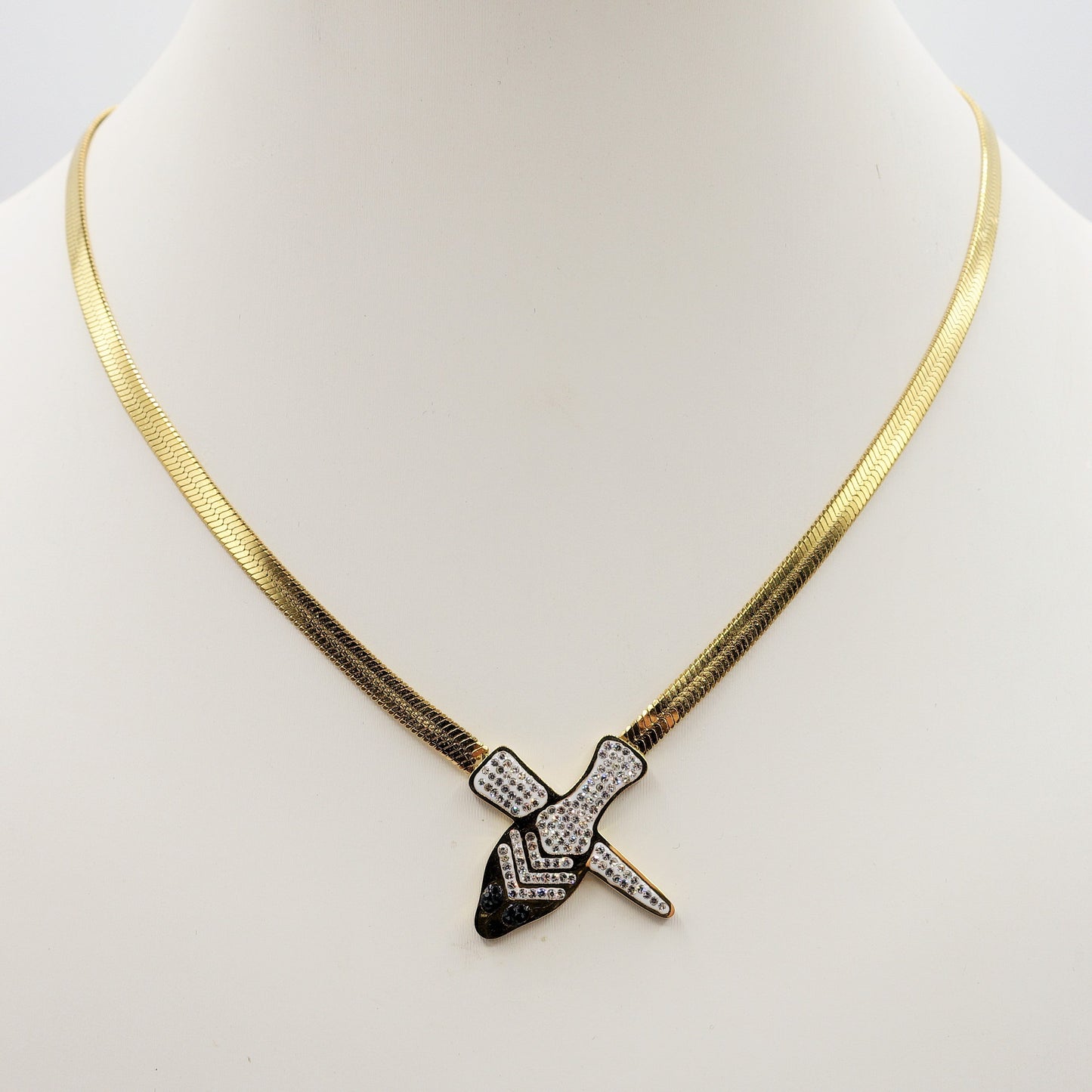 NIKITA ~ Collana snake ACCIAIO INOSSIDABILE con cubic zirconia