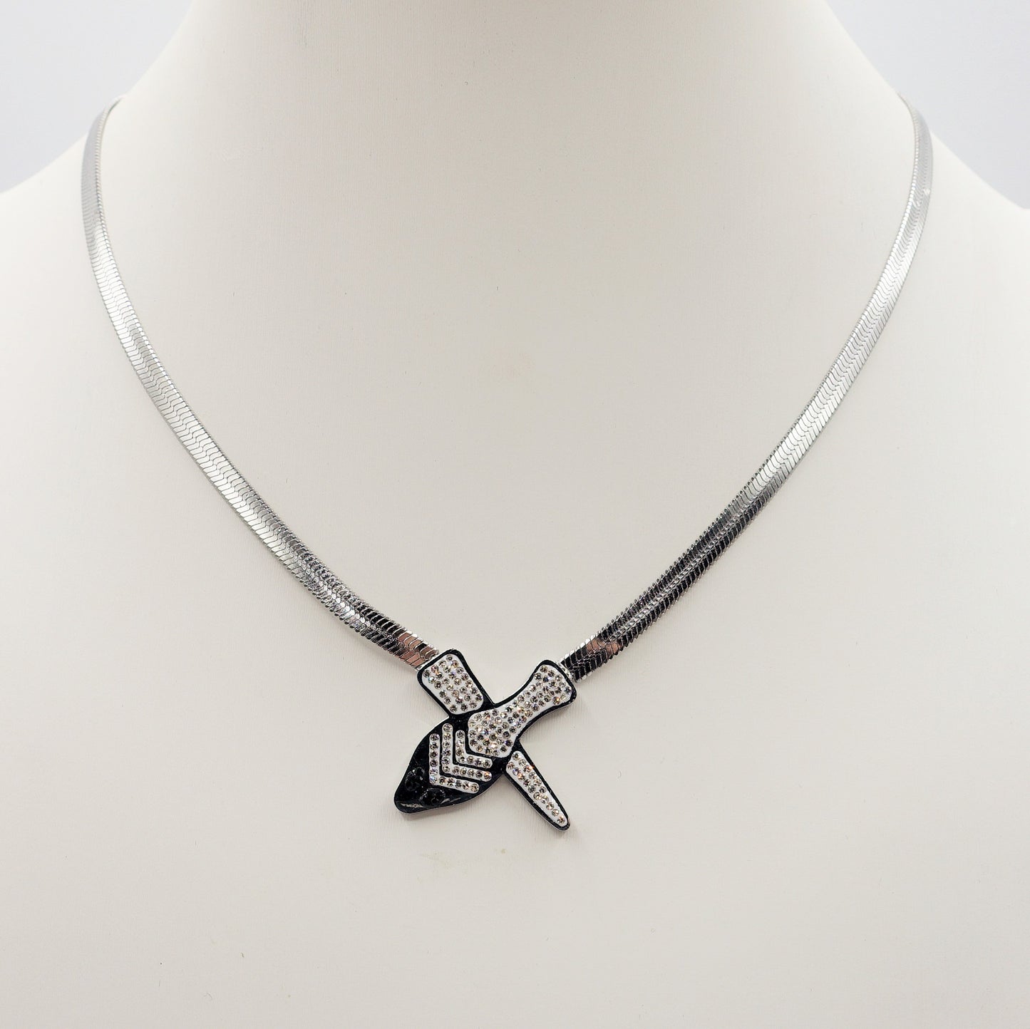 NIKITA ~ Collana snake ACCIAIO INOSSIDABILE con cubic zirconia