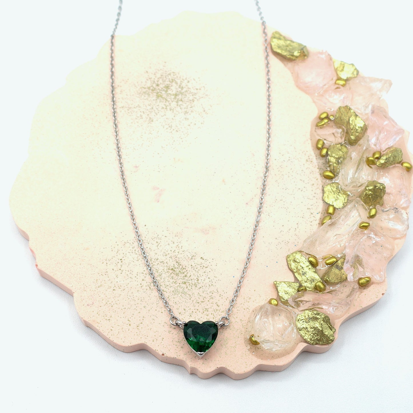 VICTORIA~ ACCIAIO INOSSIDABILE -Collana Cuore Solitario in cubic zirconia