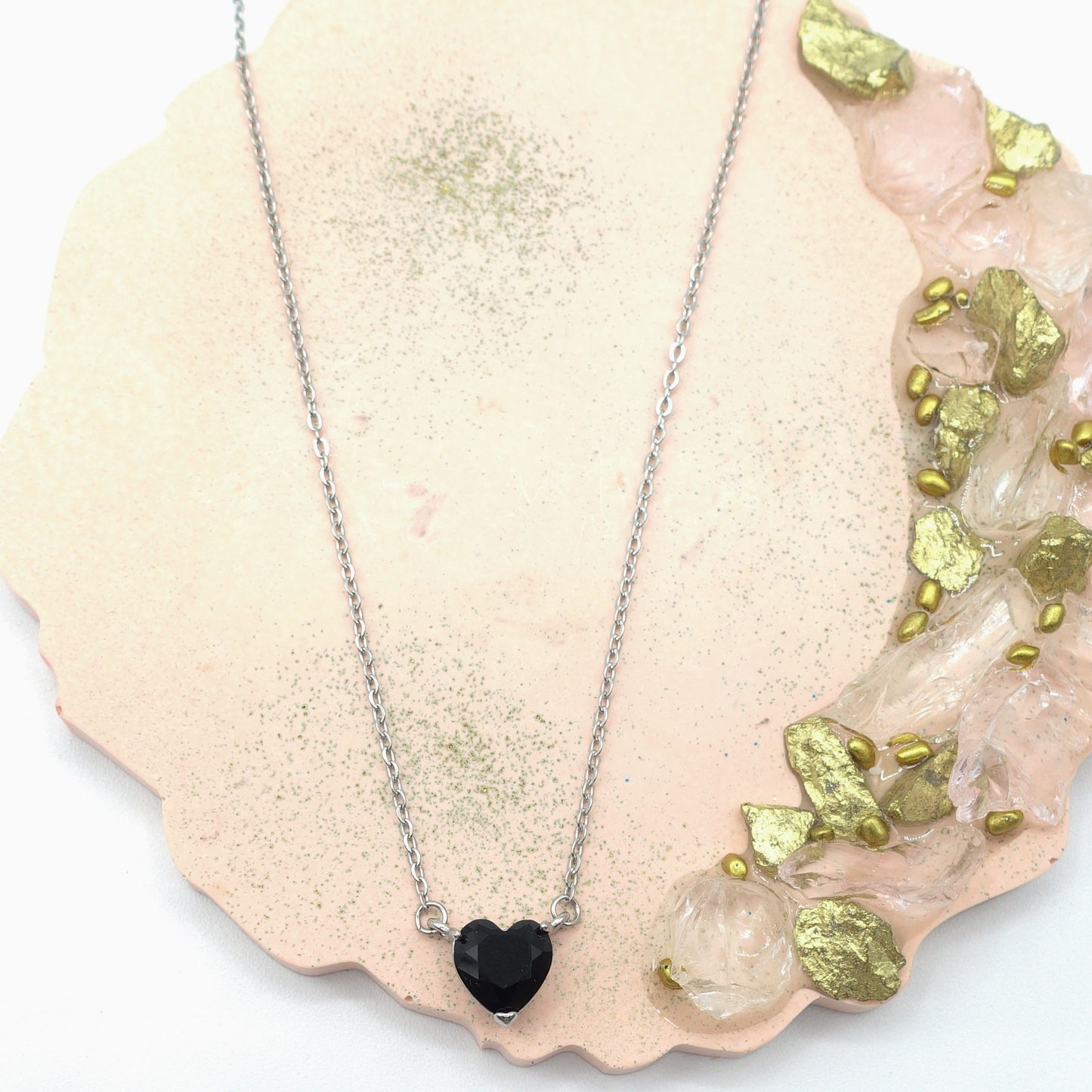 VICTORIA~ ACCIAIO INOSSIDABILE -Collana Cuore Solitario in cubic zirconia