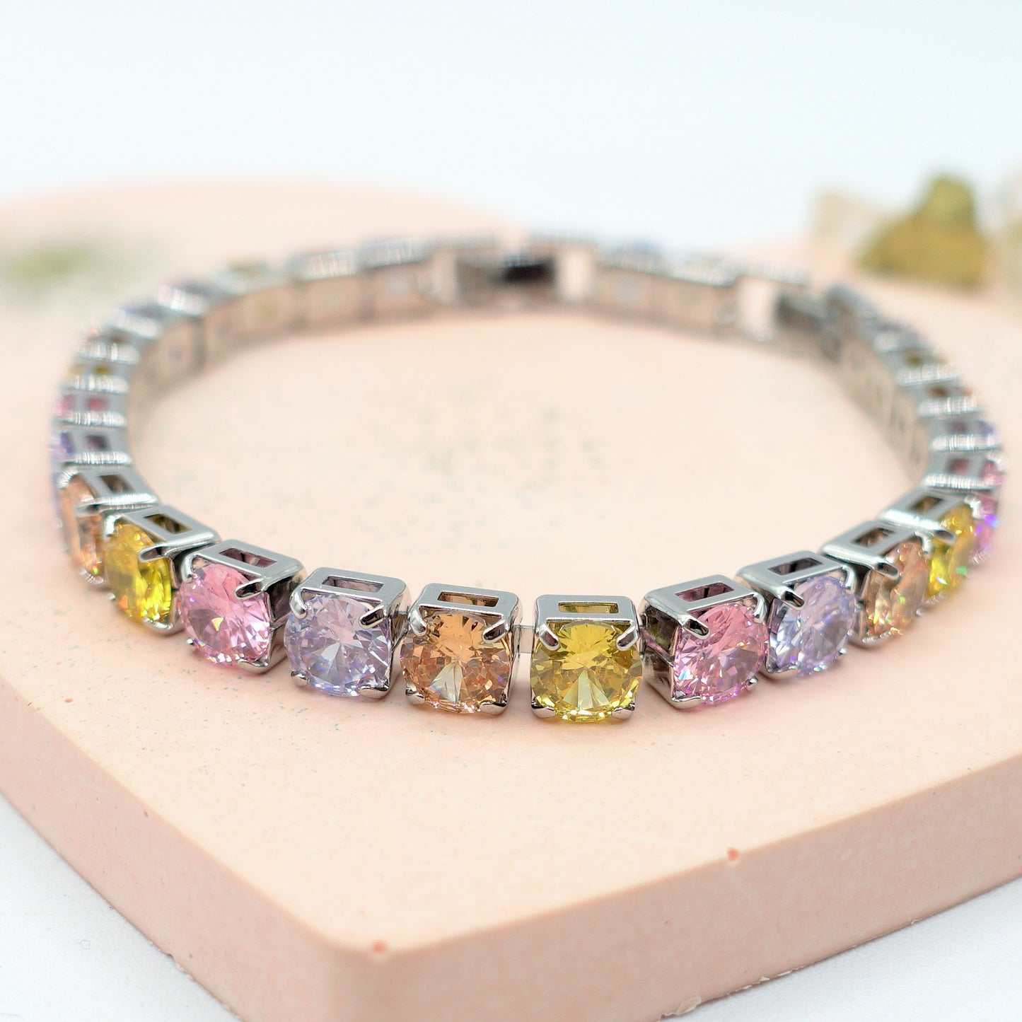 Melanie ~Rainbow-Bracciale tennis in Cubic Zirconia