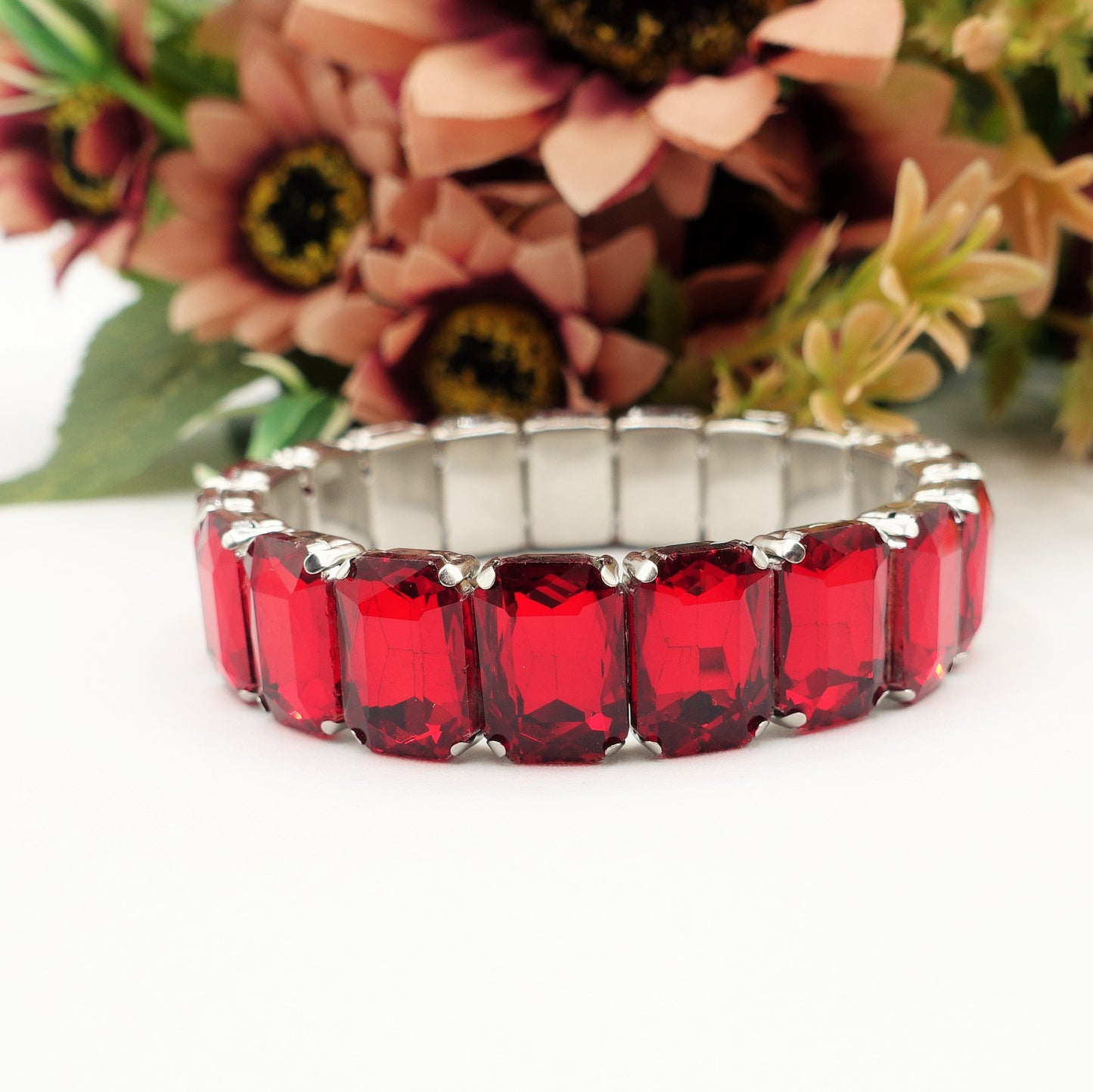 MARGOT ACCIAIO INOSSIDABILE -Bracciale Elasticizzato con pietre sfaccettate