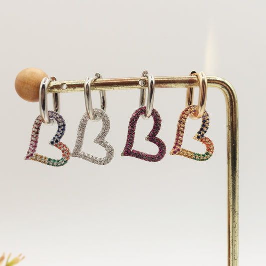 ADELE HEART ~ PAIO Orecchini con pendente in Cubic Zirconia