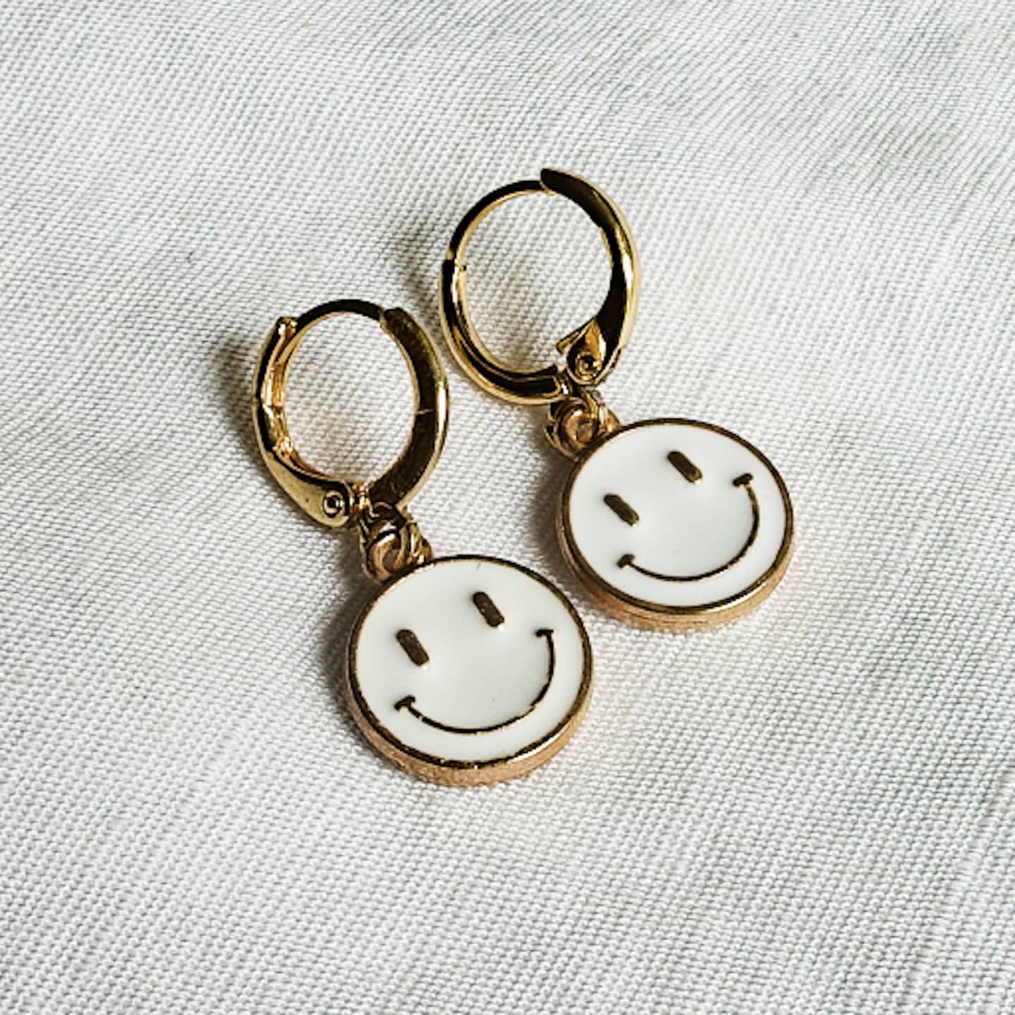 SMILEY ~ ORECCHINI Placcati oro 24K