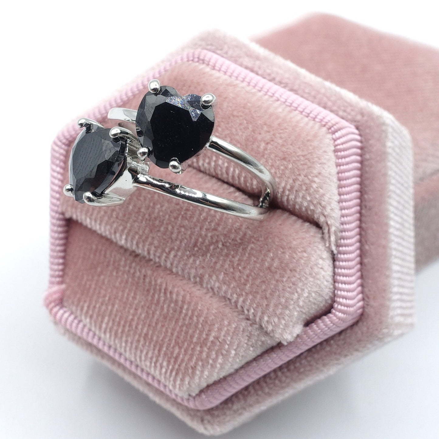 Camille ~ ANELLO cuore doppio contrariè in cubic zirconia