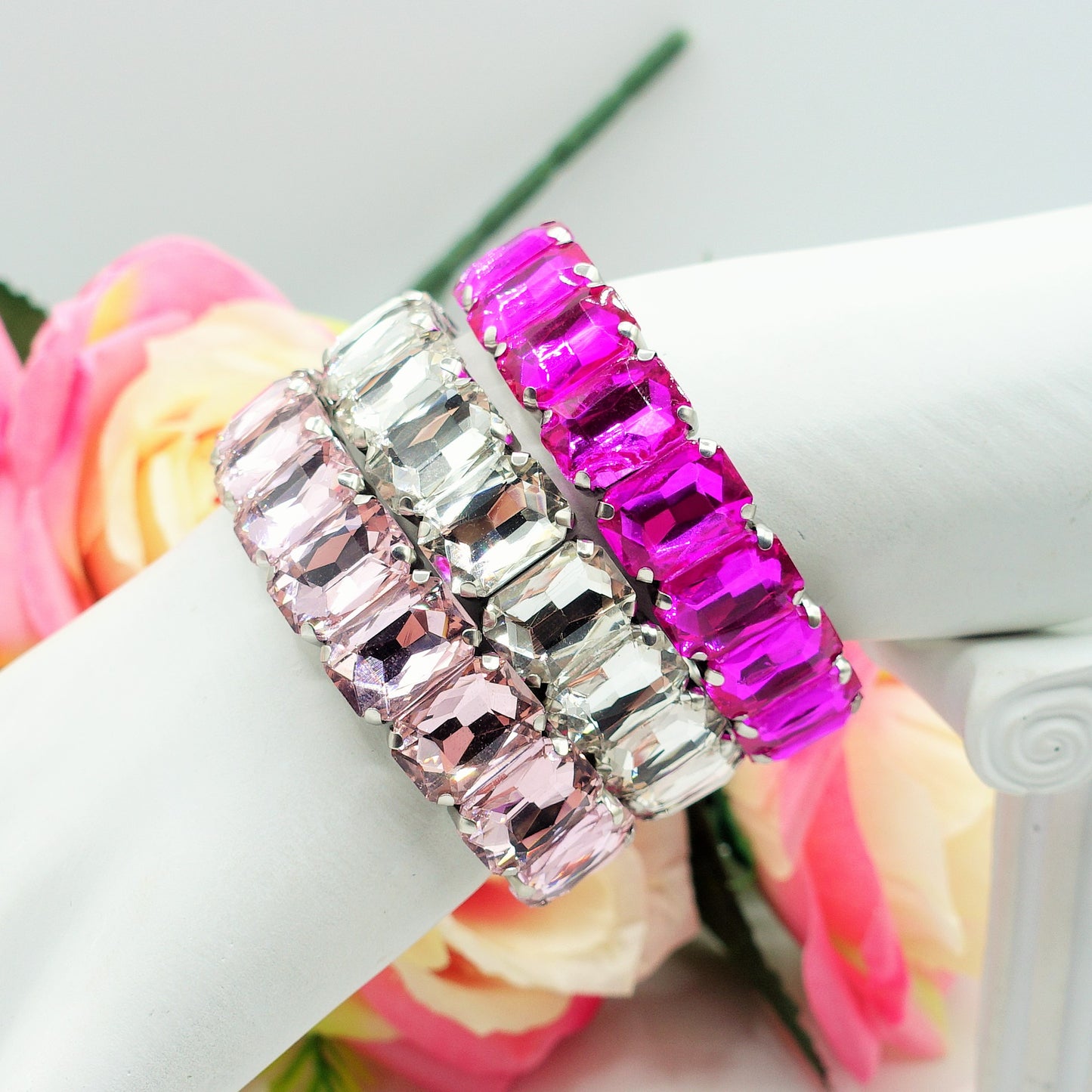 MARGOT ACCIAIO INOSSIDABILE -Bracciale Elasticizzato con pietre sfaccettate