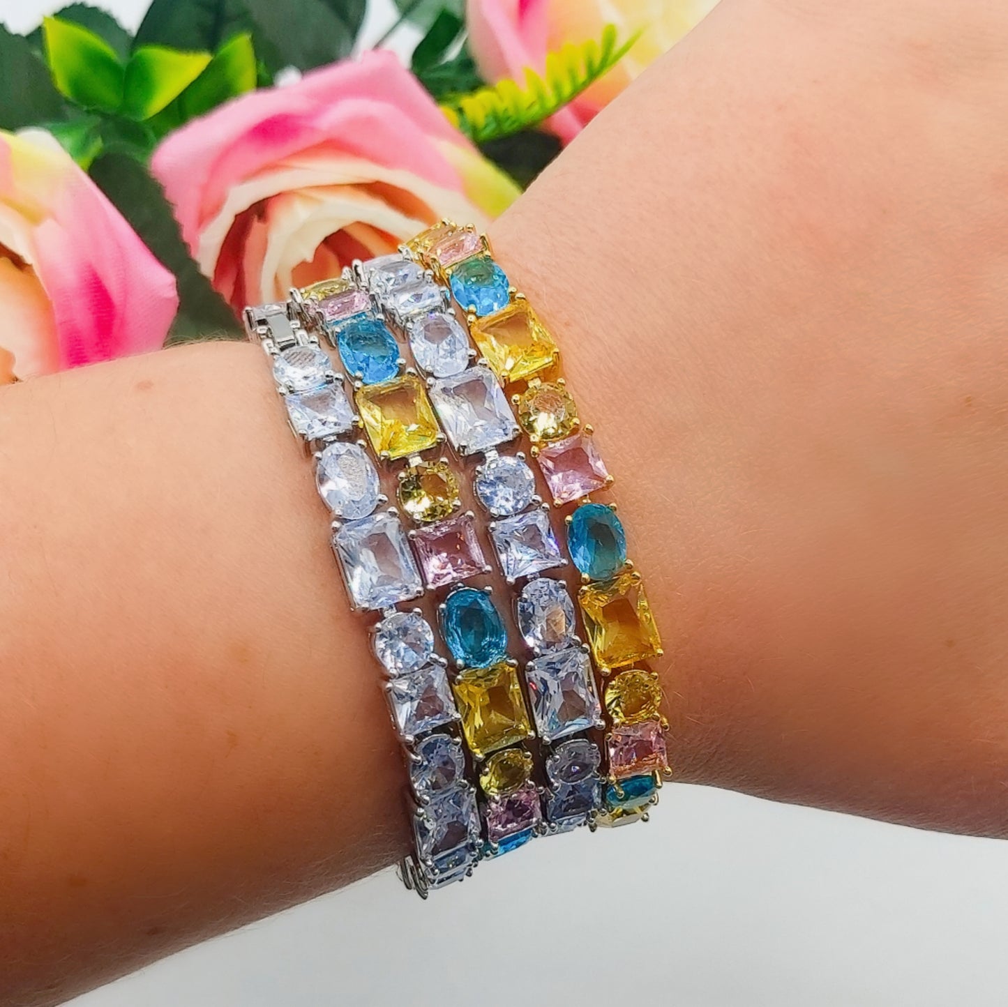 CHARIS LUXE - Bracciale Tennis con Cubic Zirconia RAINBOW