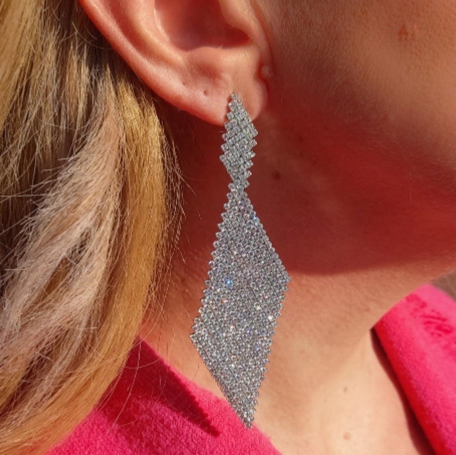 DIVINA ~ Orecchini a cascata in Cubic Zirconia