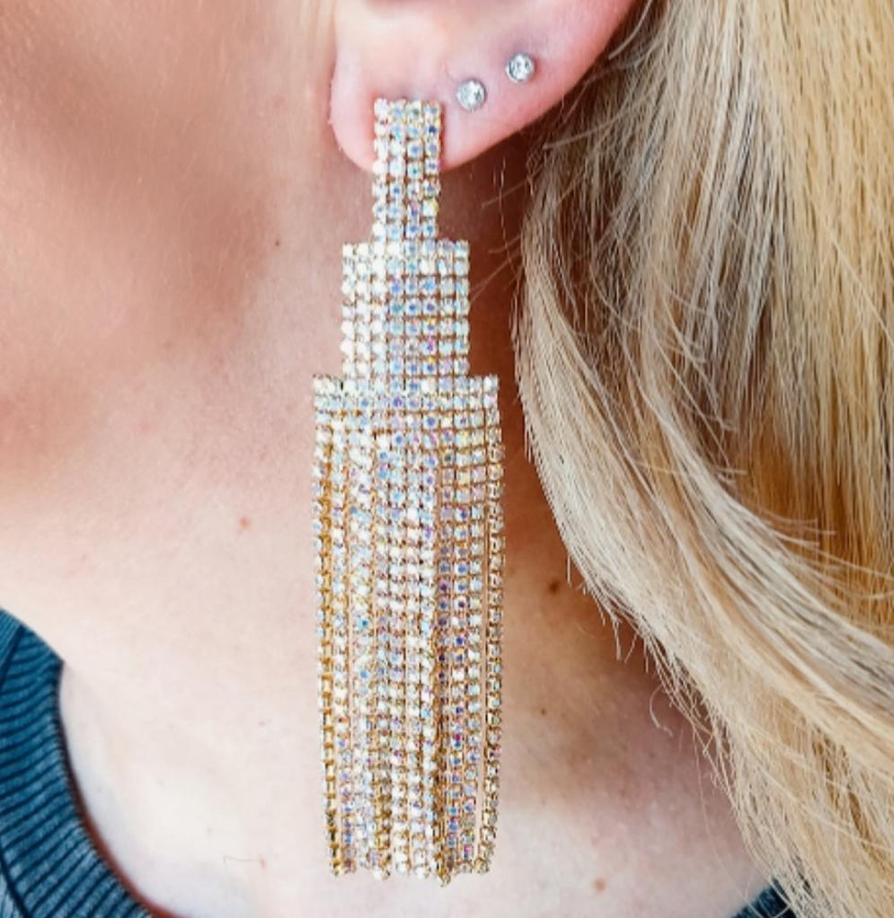 FARRAH ~ Orecchini a cascata in Cubic Zirconia