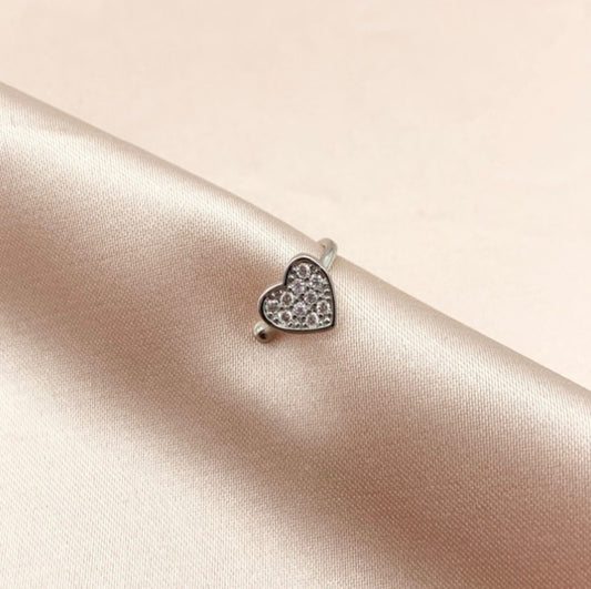 Heart EarCuff ~ Cuore zirconato - senza piercing