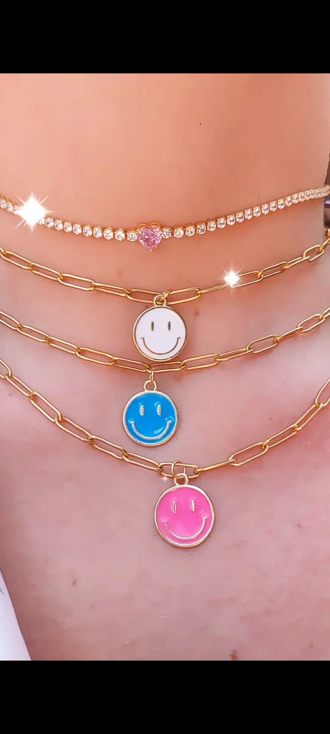 SMILEY ~ COLLANA IN ACCIAIO INOSSIDABILE CON CIONDOLO SMILE