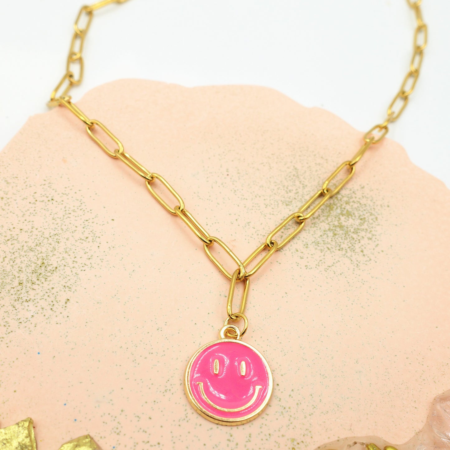 SMILEY ~ COLLANA IN ACCIAIO INOSSIDABILE CON CIONDOLO SMILE