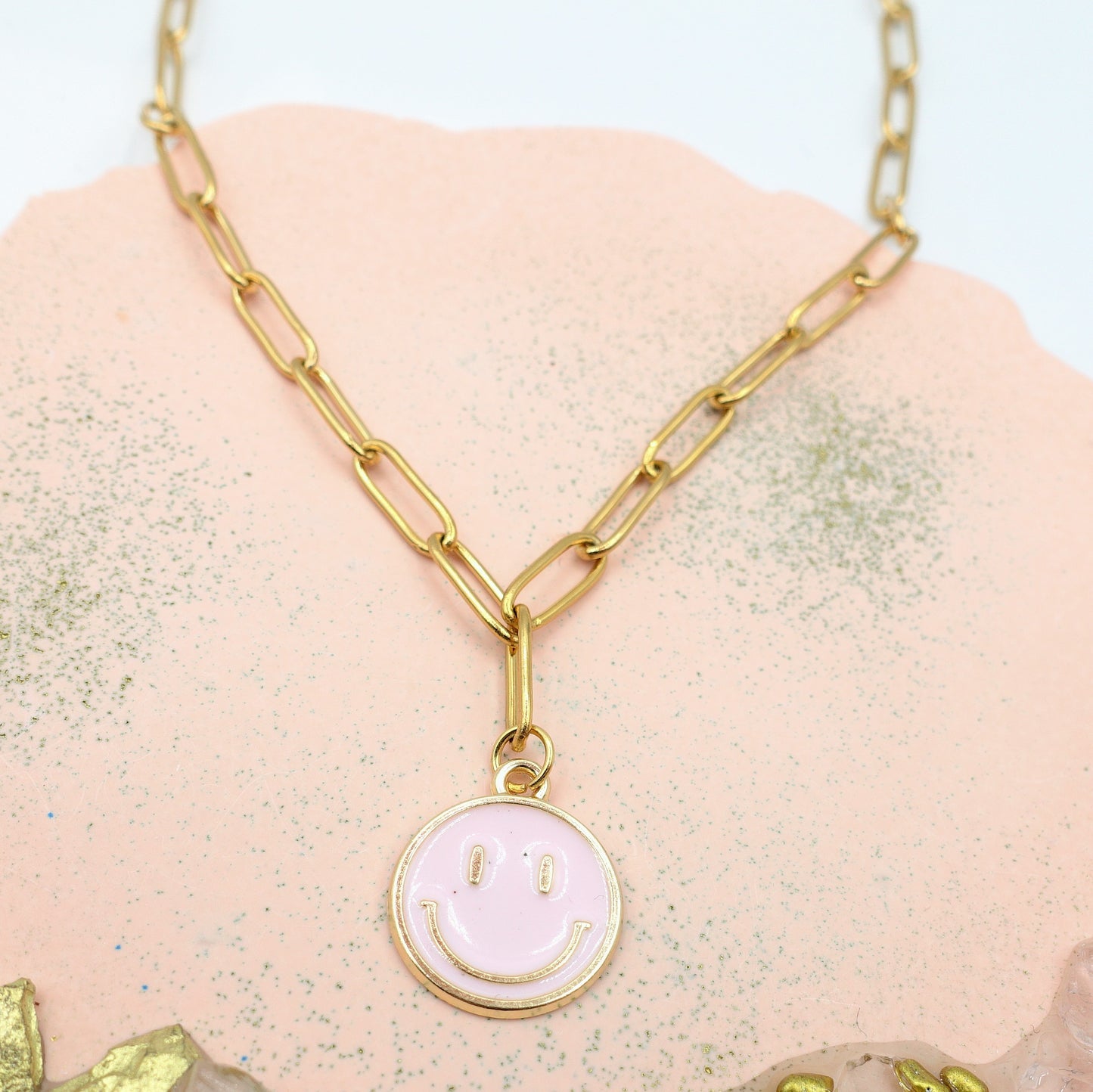 SMILEY ~ COLLANA IN ACCIAIO INOSSIDABILE CON CIONDOLO SMILE