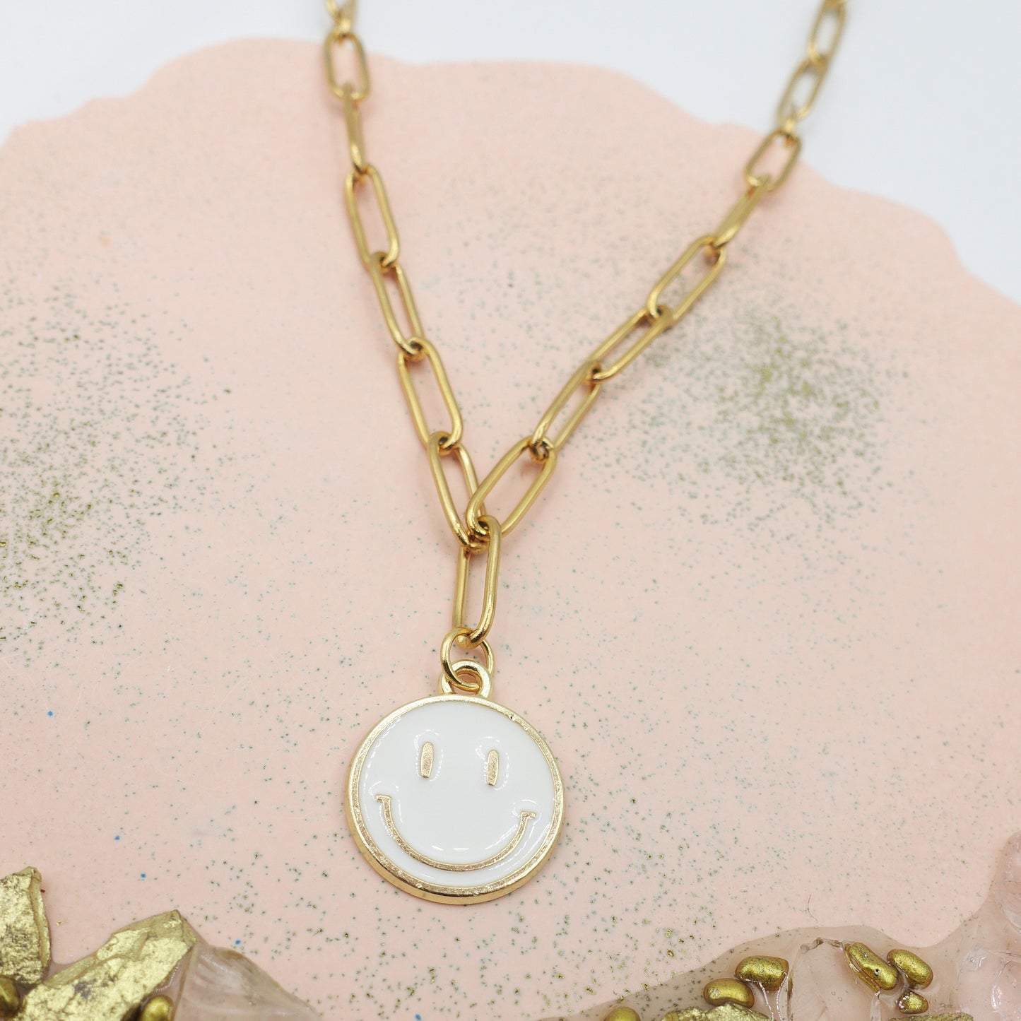 SMILEY ~ COLLANA IN ACCIAIO INOSSIDABILE CON CIONDOLO SMILE