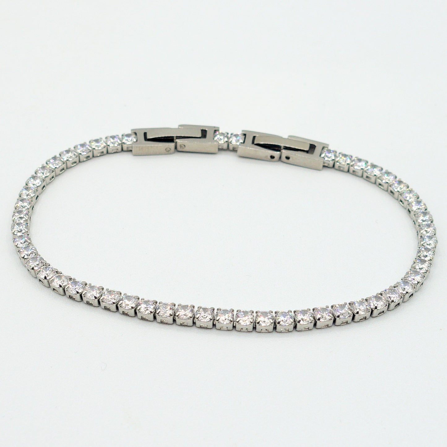 ALICIA ~ Bracciale tennis in ACCIAIO INOSSIDABILE con Cubic Zirconia