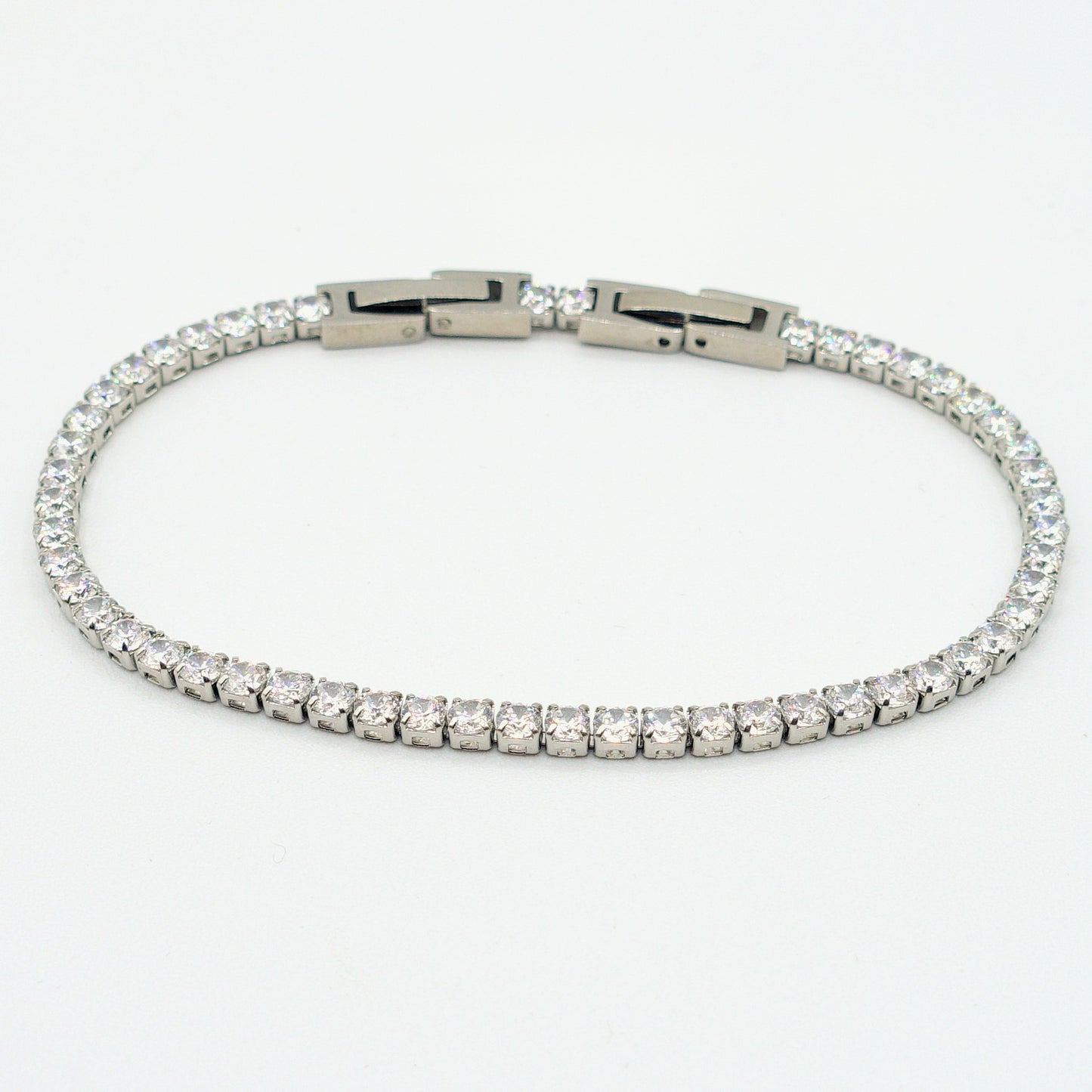 ALICIA ~ Bracciale tennis in ACCIAIO INOSSIDABILE con Cubic Zirconia