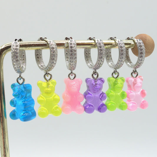 WINNY CRYSTAL ~ gummy bear ~ Orecchini a cerchio con Zirconi