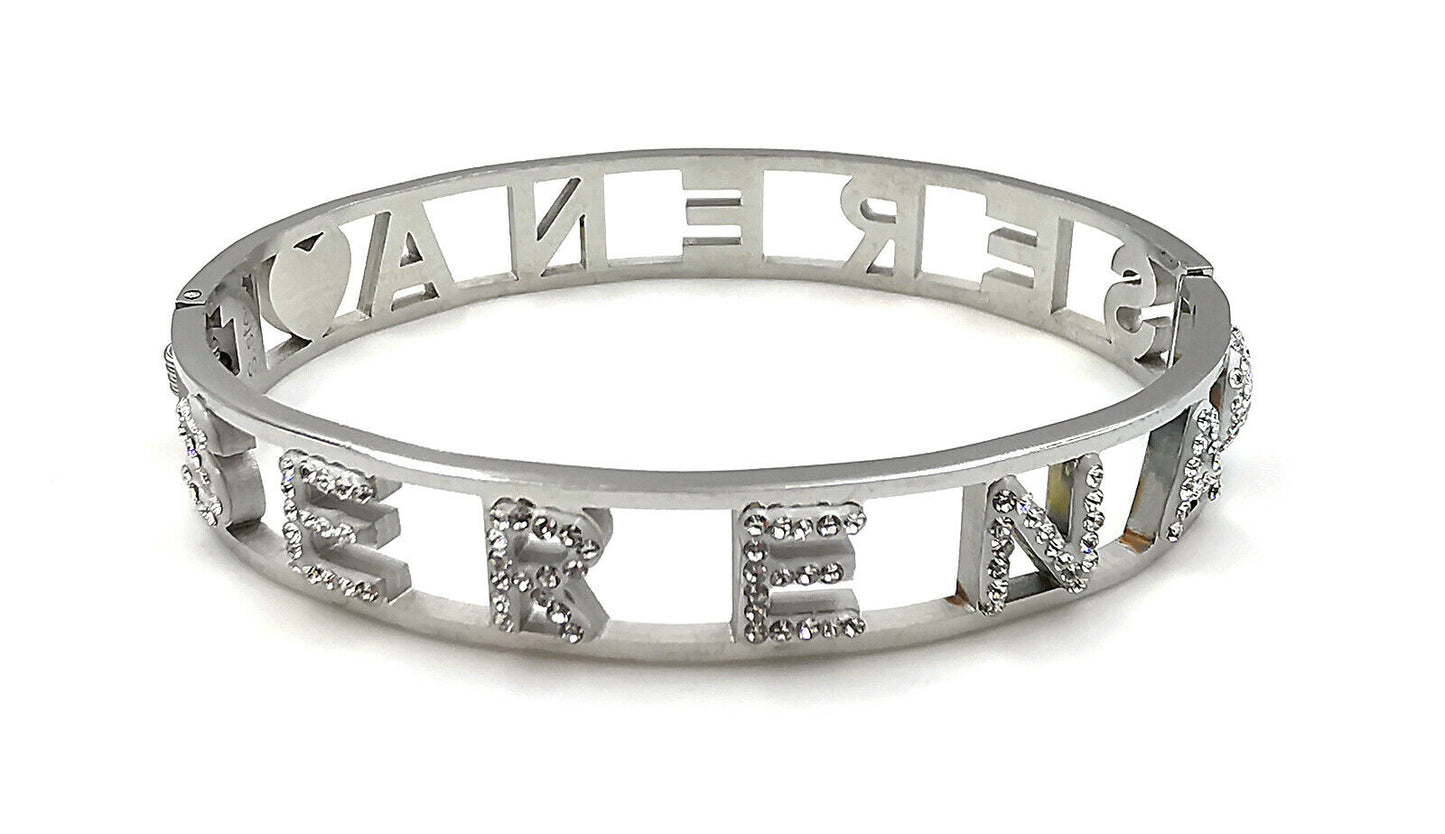 "IL MIO NOME"-BRACCIALE A MANETTA IN ACCIAIO INOSSIDABILE E ZIRCONI