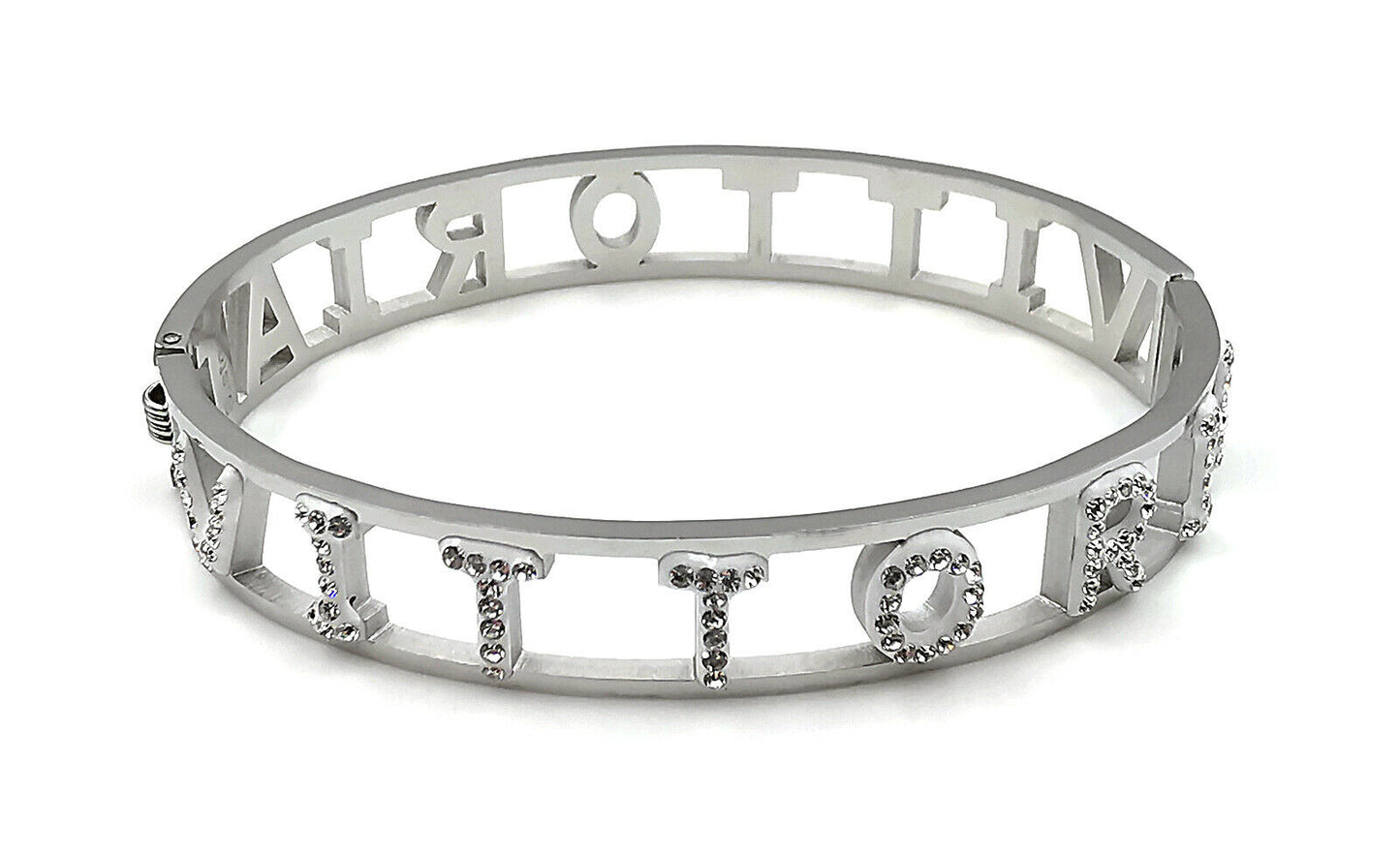 "IL MIO NOME"-BRACCIALE A MANETTA IN ACCIAIO INOSSIDABILE E ZIRCONI