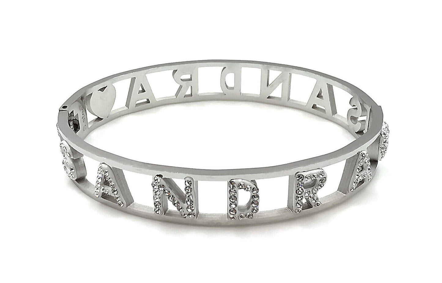 "IL MIO NOME"-BRACCIALE A MANETTA IN ACCIAIO INOSSIDABILE E ZIRCONI