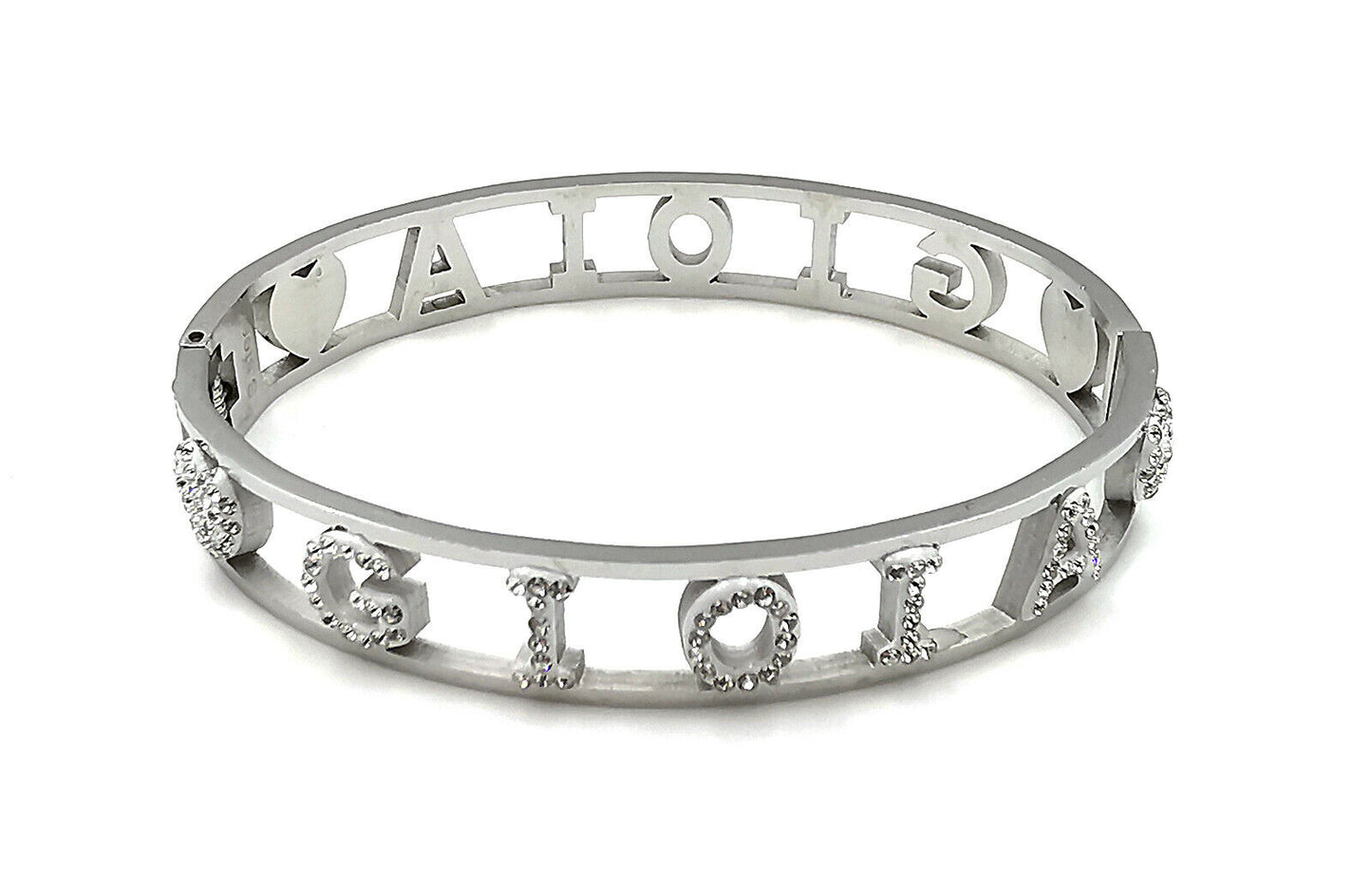 "IL MIO NOME"-BRACCIALE A MANETTA IN ACCIAIO INOSSIDABILE E ZIRCONI