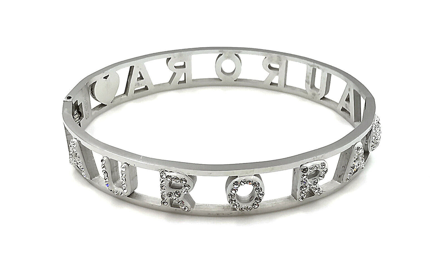 "IL MIO NOME"-BRACCIALE A MANETTA IN ACCIAIO INOSSIDABILE E ZIRCONI