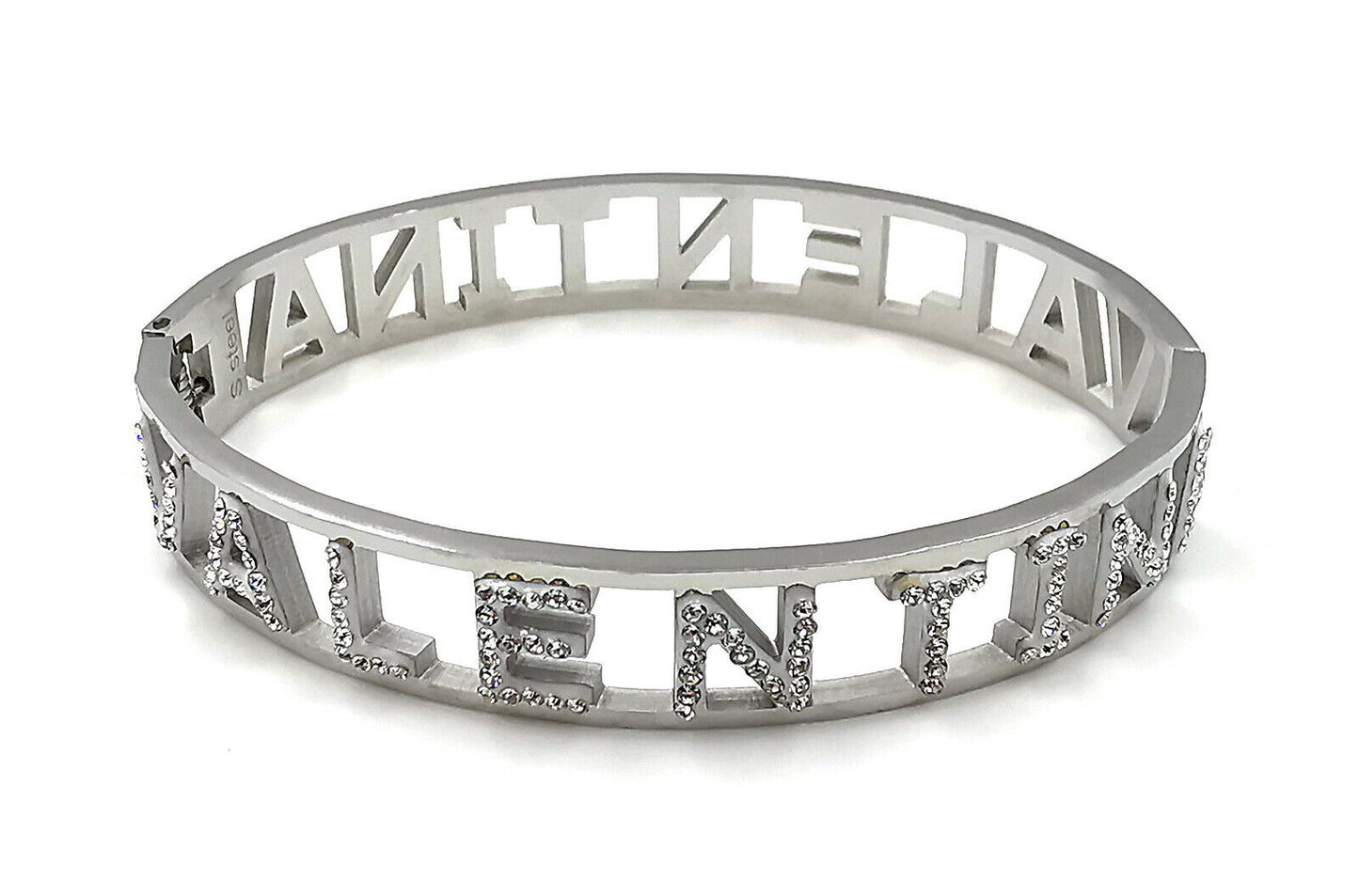 "IL MIO NOME"-BRACCIALE A MANETTA IN ACCIAIO INOSSIDABILE E ZIRCONI