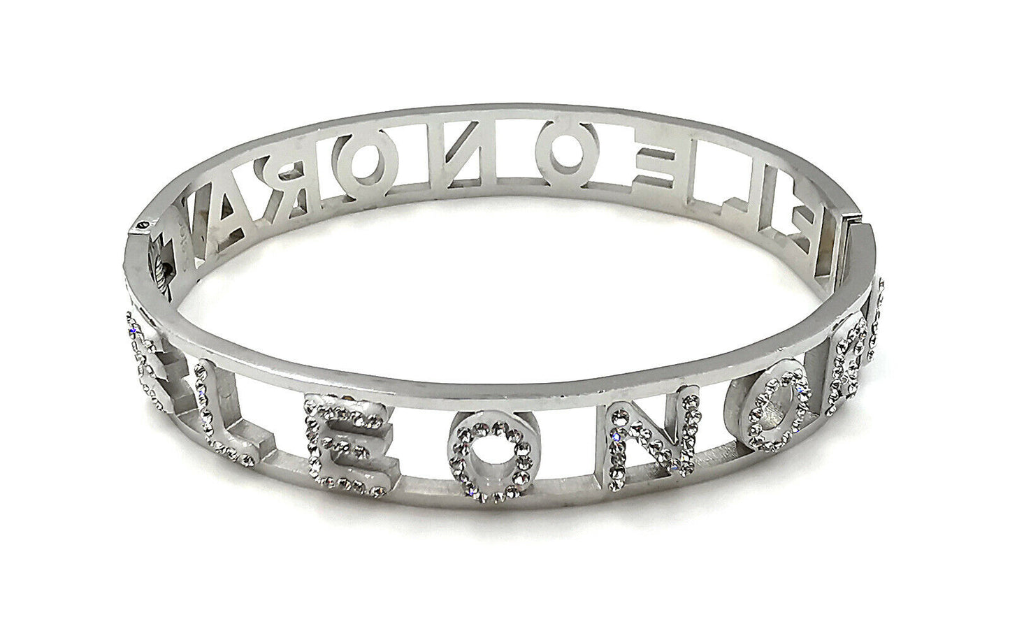 "IL MIO NOME"-BRACCIALE A MANETTA IN ACCIAIO INOSSIDABILE E ZIRCONI