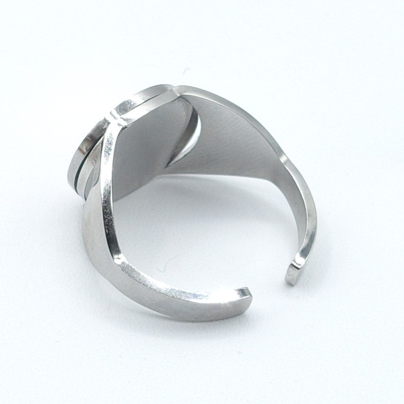 GEMMA ~ chevalier Stainless Steel heart ring-Adjustable size