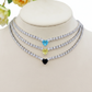 AURORA ~ ACCIAIO INOSSIDABILE - Choker tennis in cubic zirconia con cuore centrale