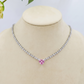 AURORA ~ ACCIAIO INOSSIDABILE - Choker tennis in cubic zirconia con cuore centrale